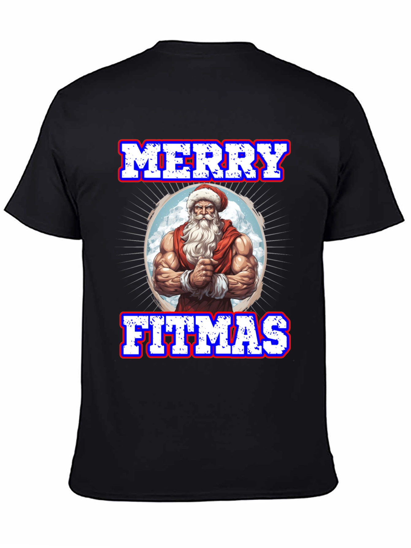 Merry Fitmas Santa Graphic T-Shirt