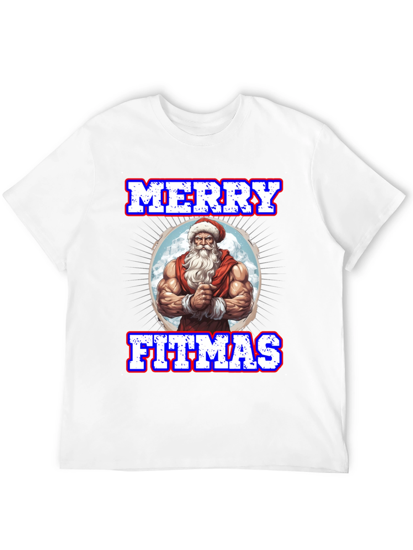 Merry Fitmas Santa Graphic T-Shirt
