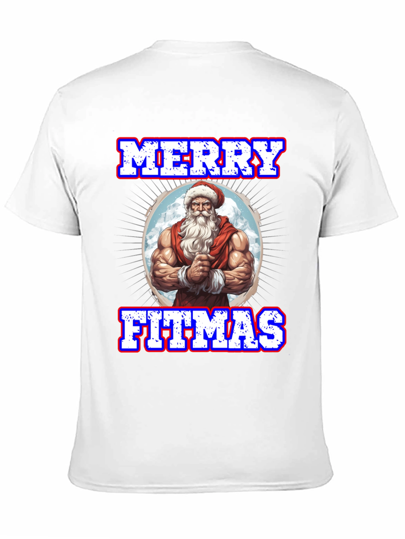 Merry Fitmas Santa Graphic T-Shirt