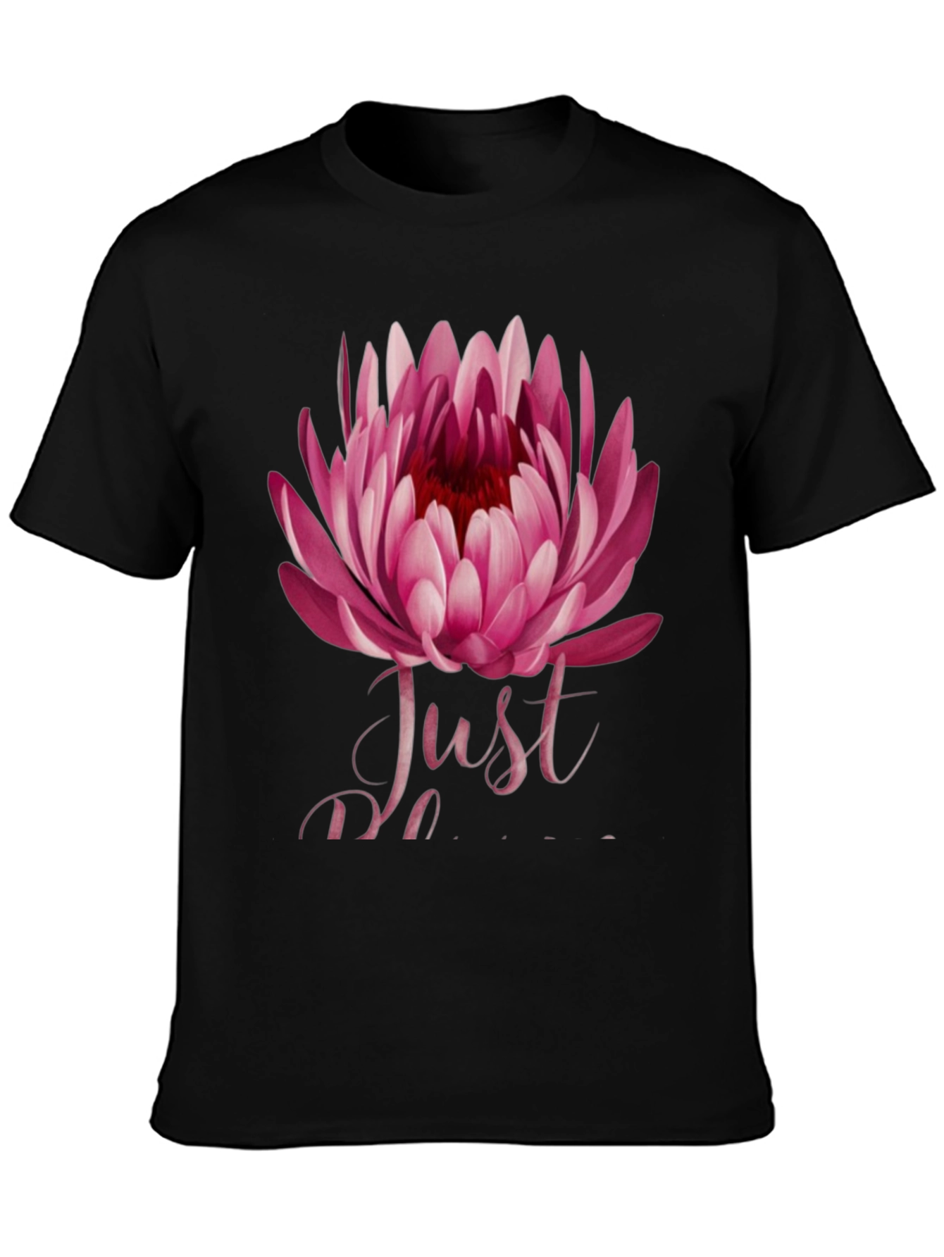 Floral Just Do It Mens Black T-Shirt