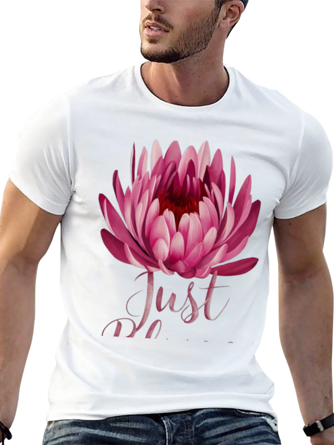Floral Just Do It Mens Black T-Shirt