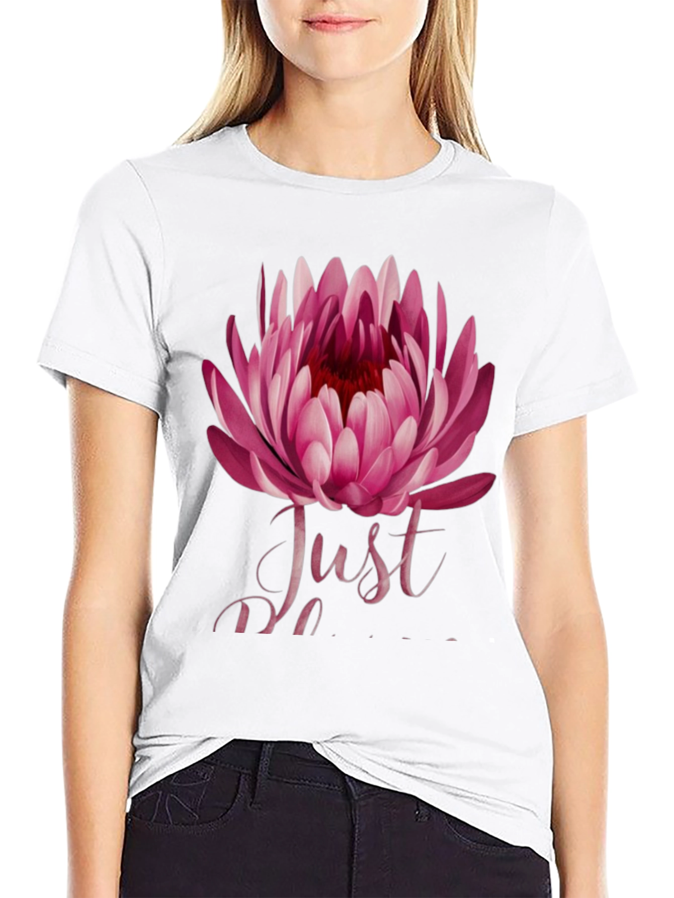 Floral Just Do It Mens Black T-Shirt