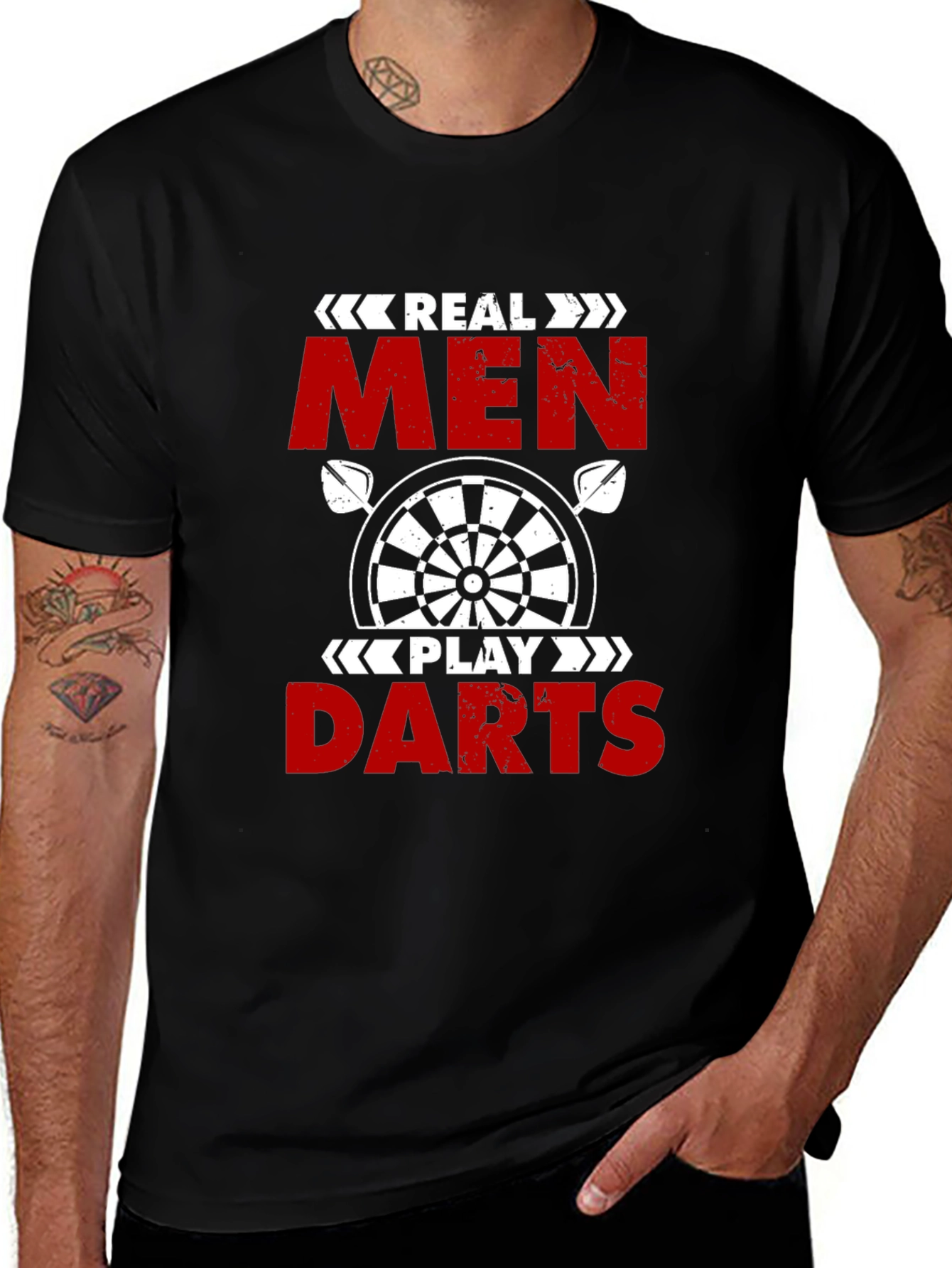 Real Men Play Darts Graphic T-Shirt