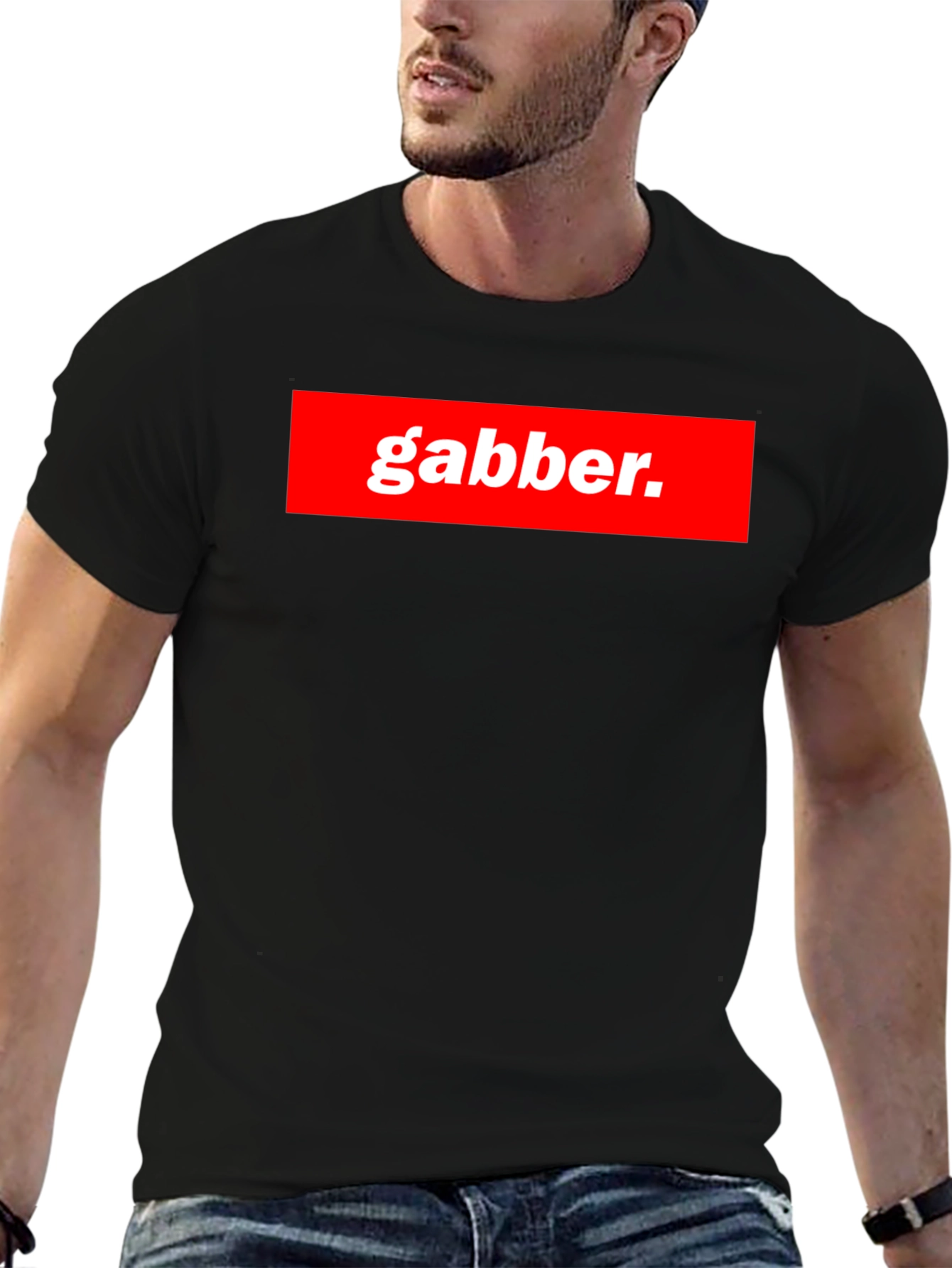 Gabber T-Shirt - Bold Red & White Statement Tee