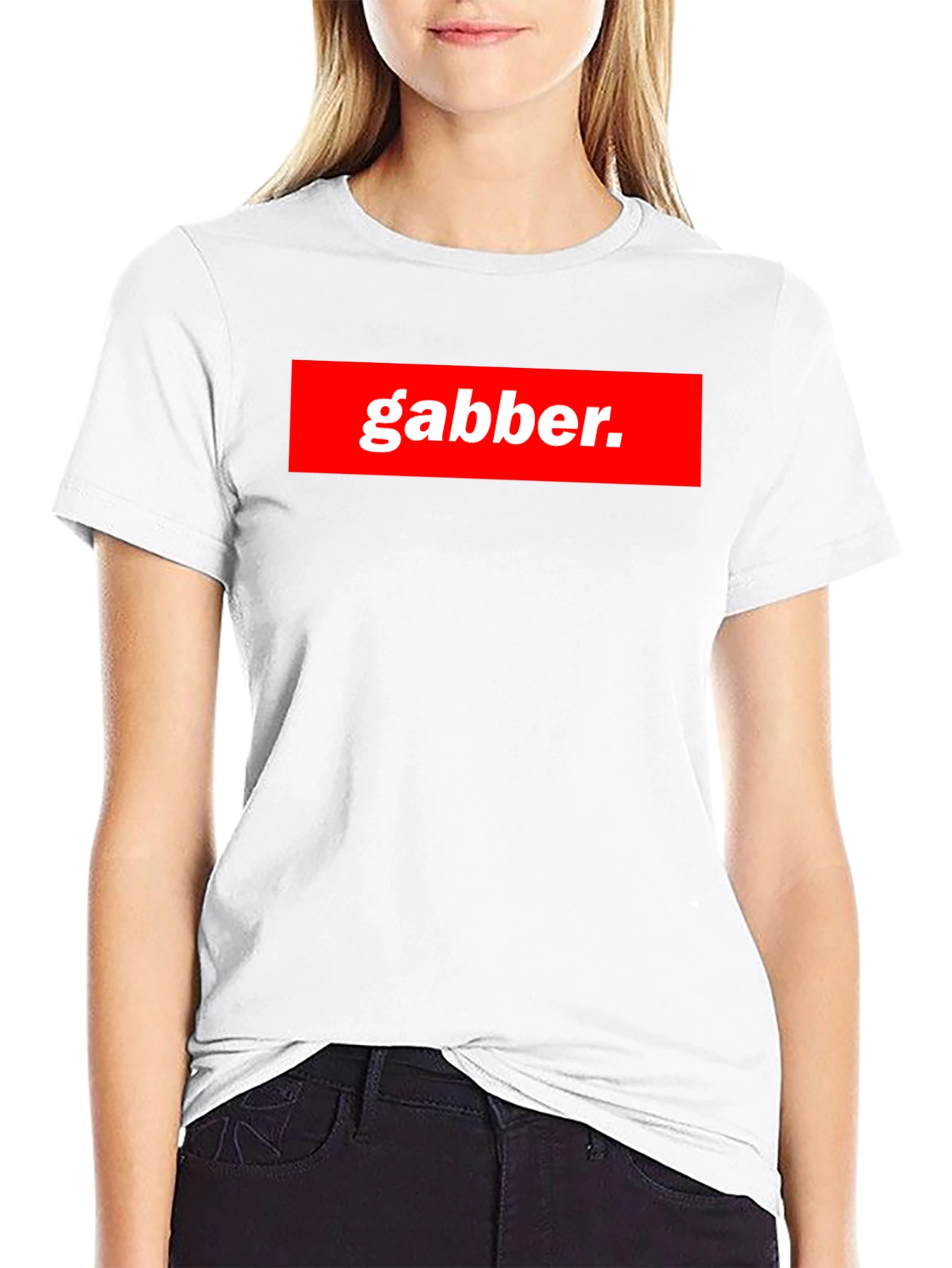 Gabber T-Shirt - Bold Red & White Statement Tee