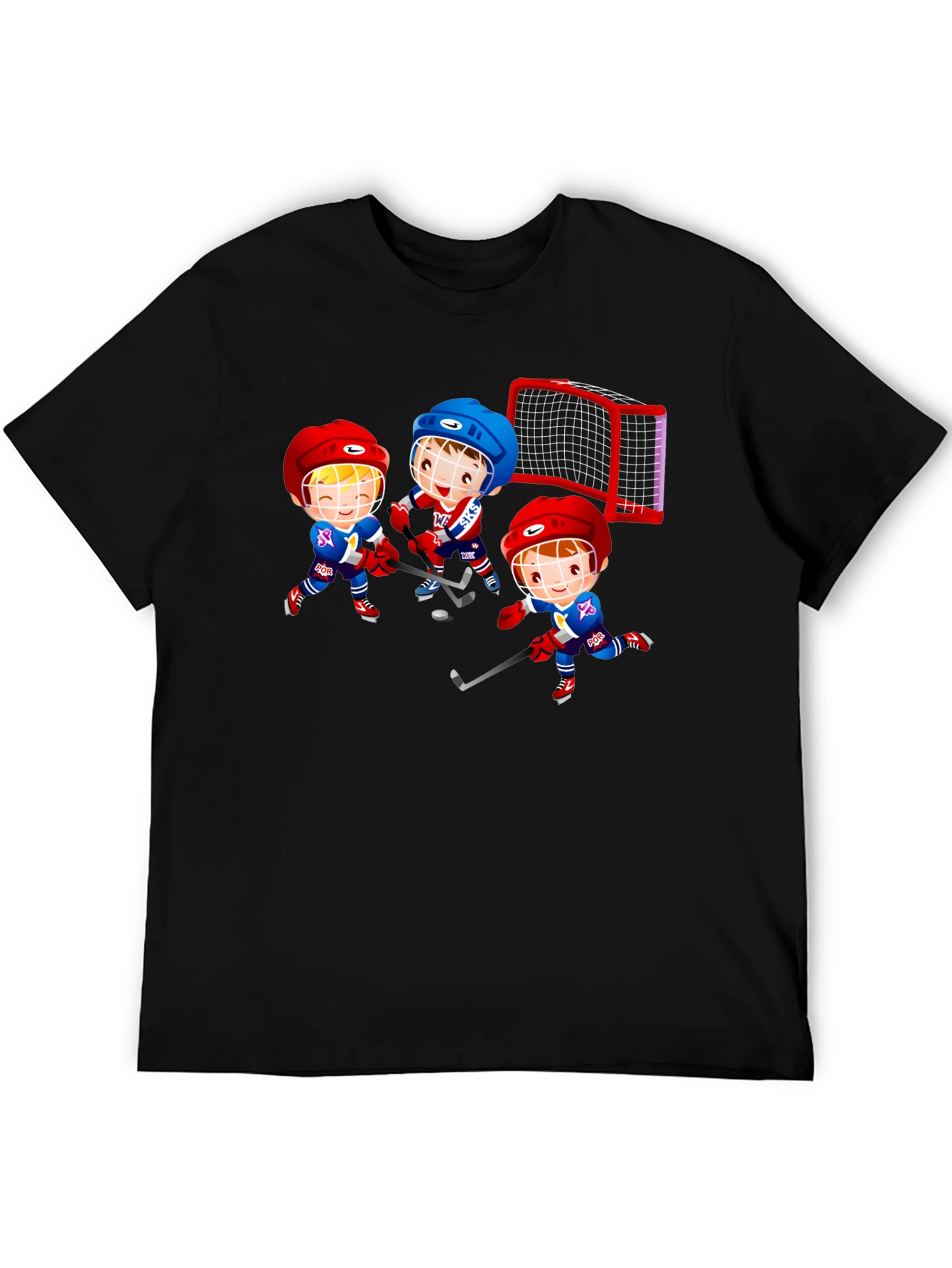 Hockey Cartoon Graphic T-Shirt - Fun Sports Tee