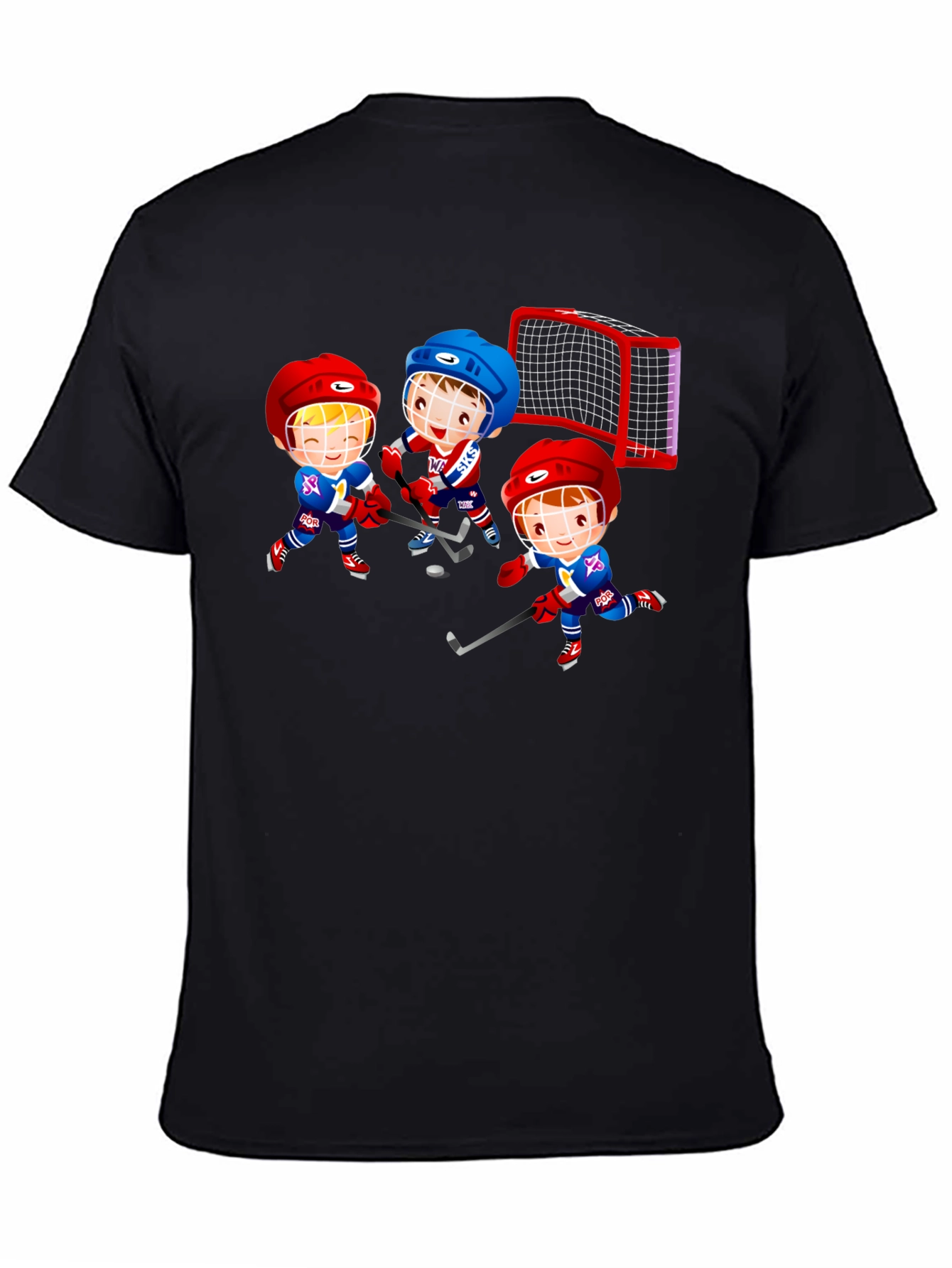 Hockey Cartoon Graphic T-Shirt - Fun Sports Tee