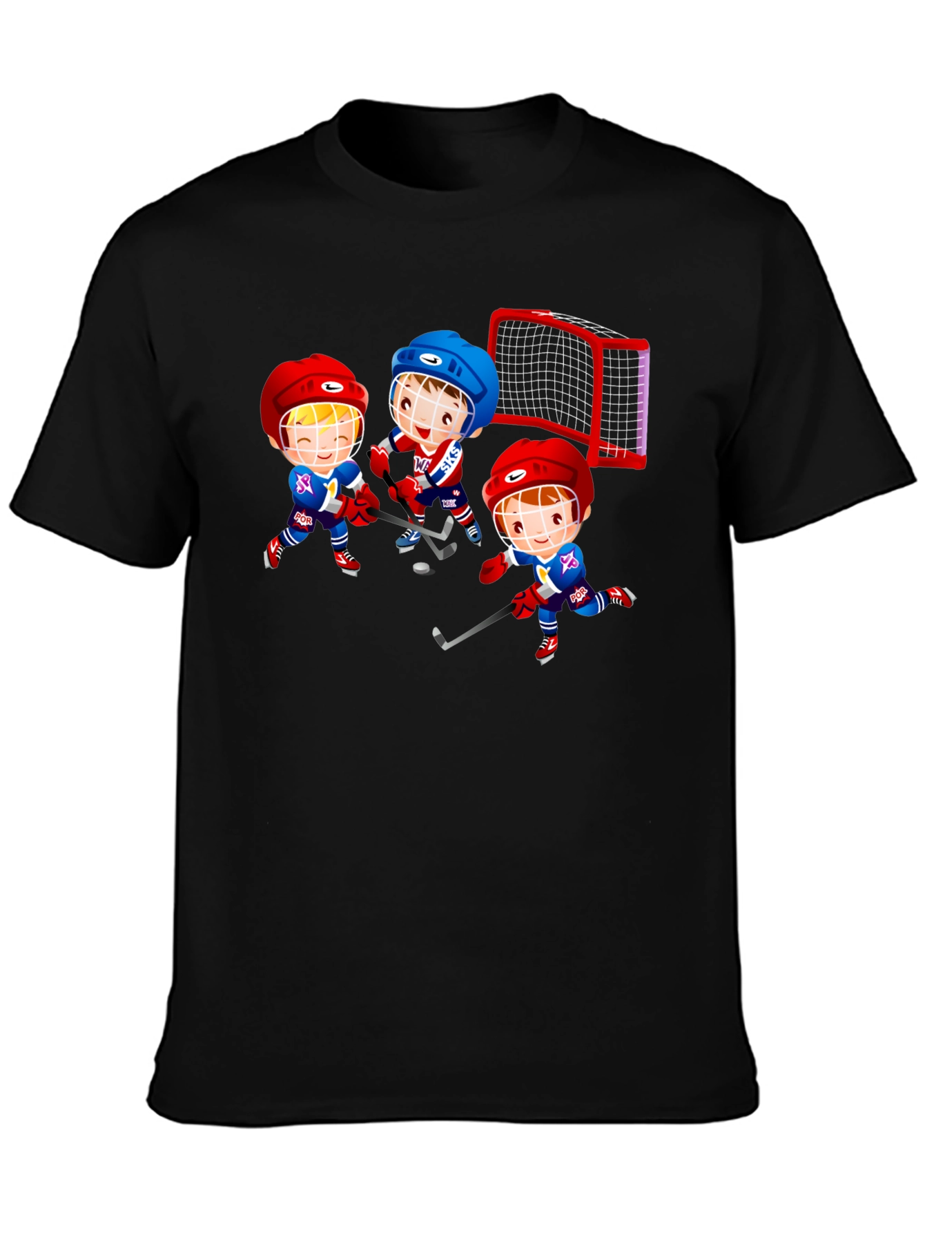 Hockey Cartoon Graphic T-Shirt - Fun Sports Tee
