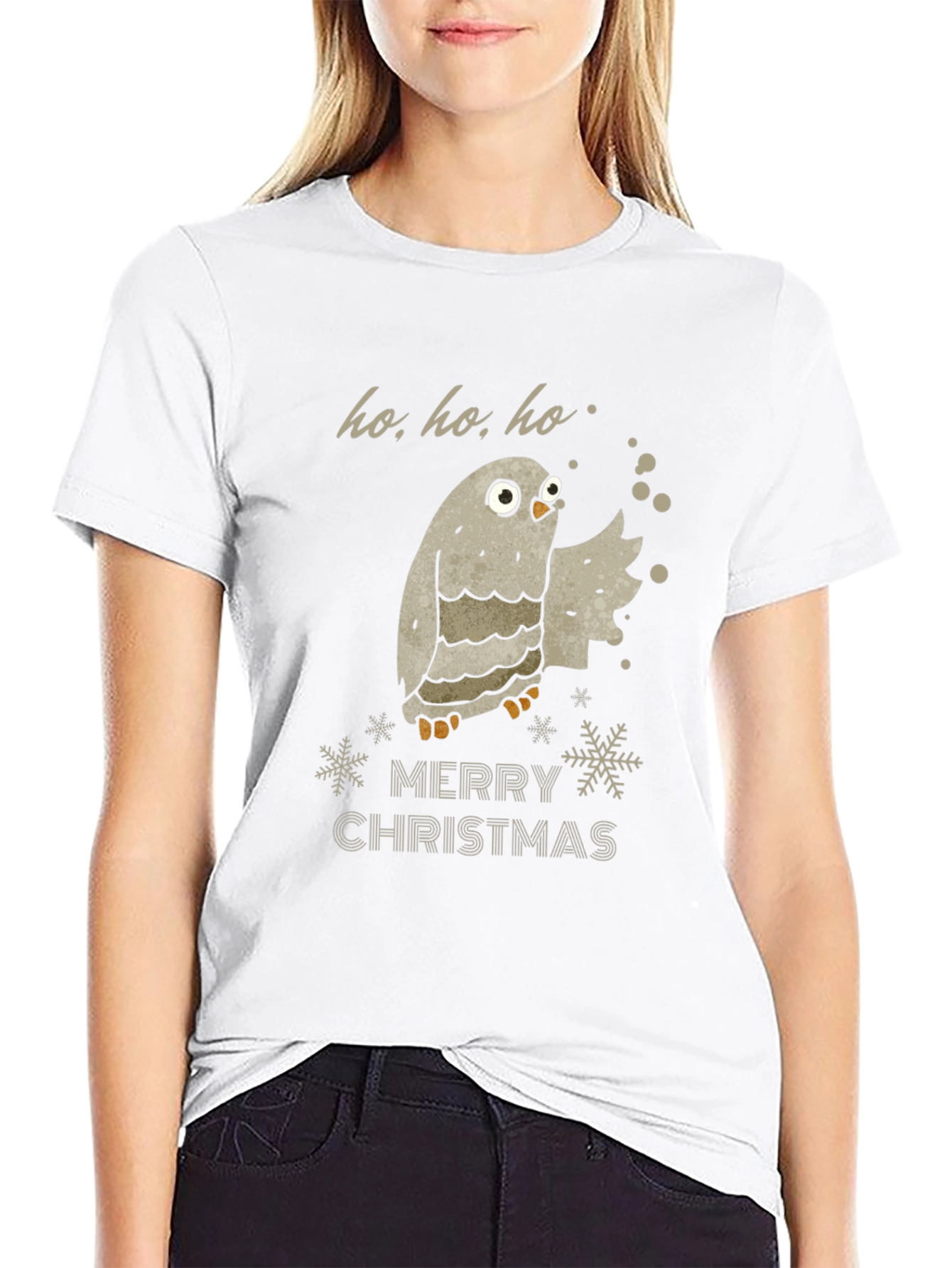 Merry Christmas Owl Graphic T-Shirt