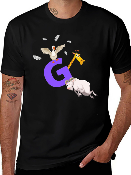 Funny Animal Alphabet T-Shirt: G is for Goose Giraffe Goat!