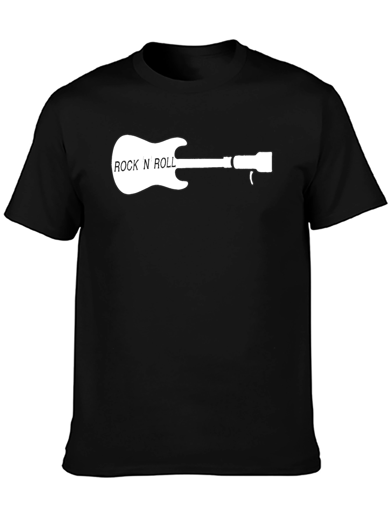 Rock N Roll Guitar Graphic Tee - Black