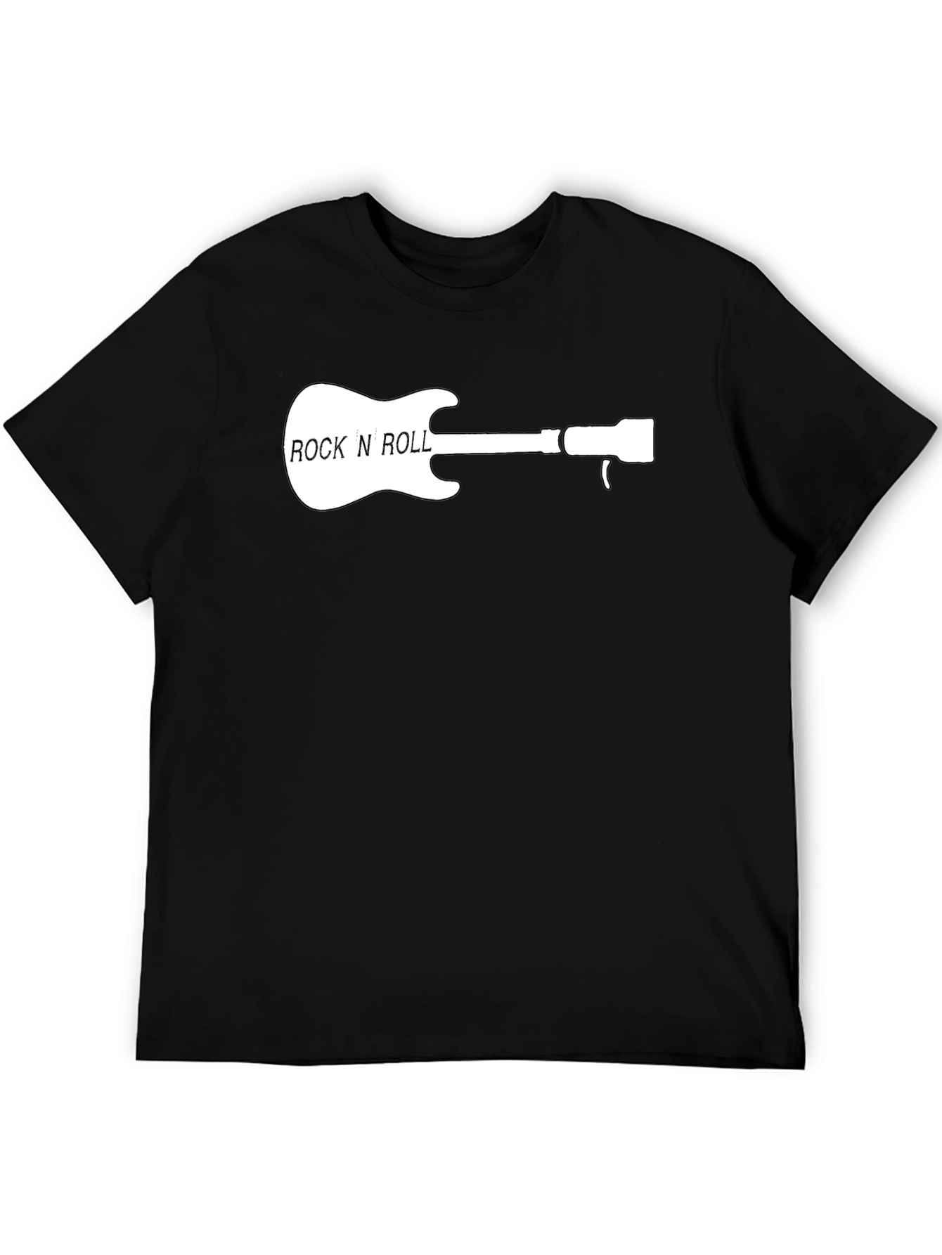 Rock N Roll Guitar Graphic Tee - Black