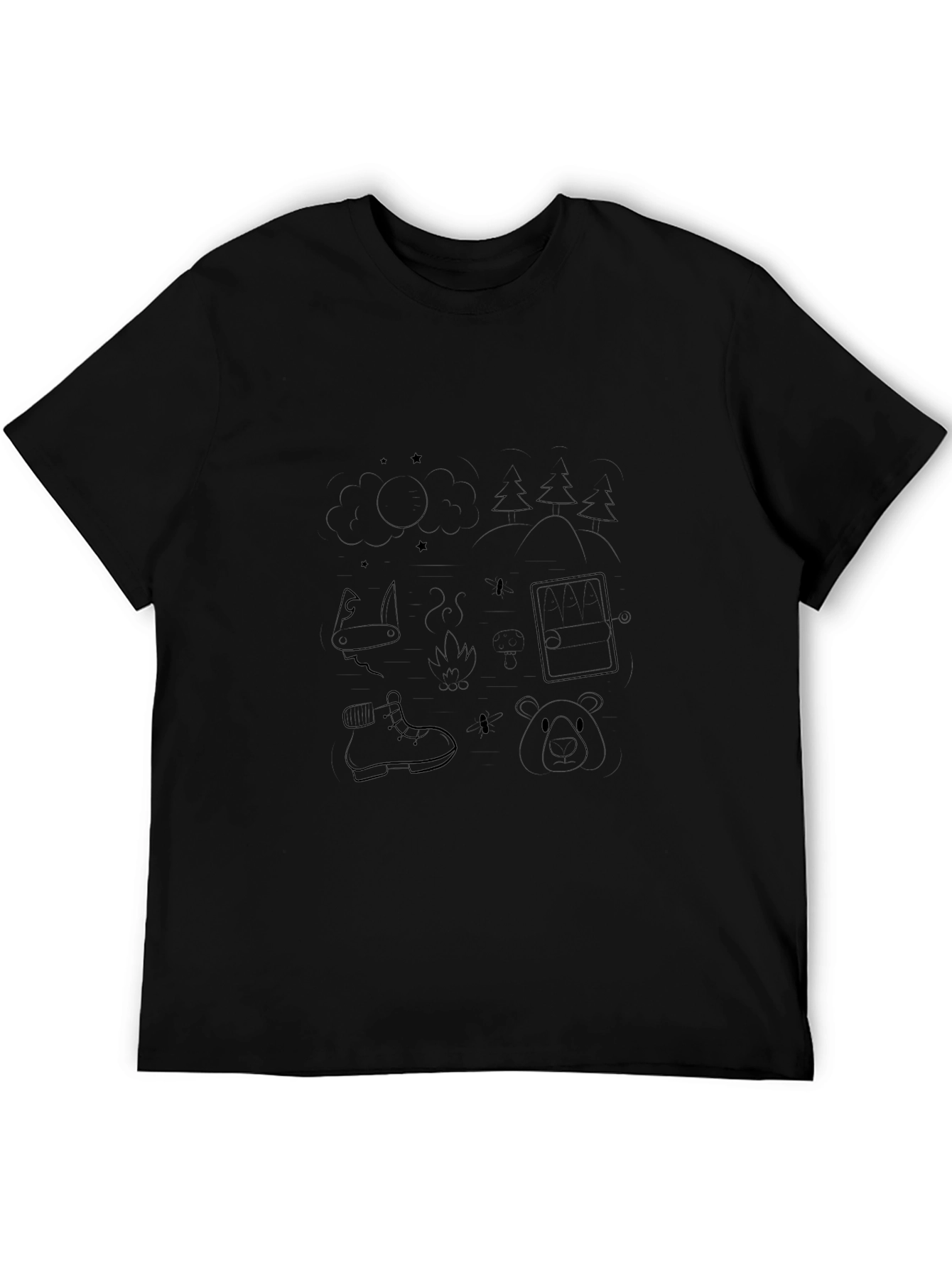 Camping Adventure Black Tee