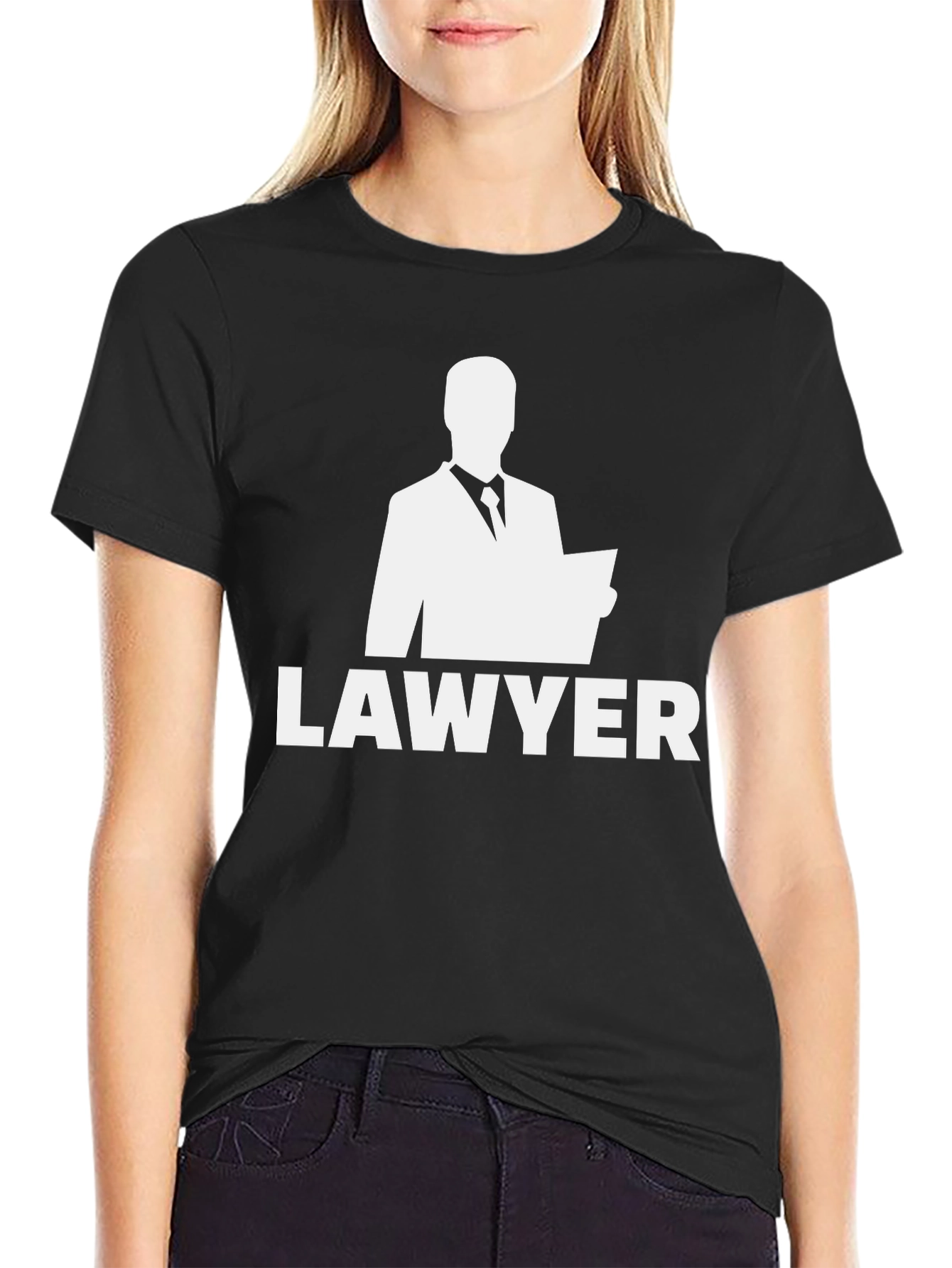 Lawyer Graphic T-Shirt - Black Crew Neck Tee