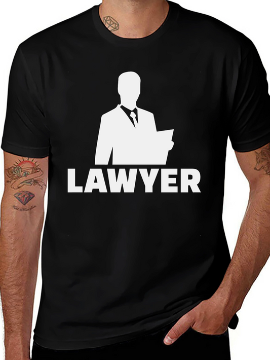 Lawyer Graphic T-Shirt - Black Crew Neck Tee