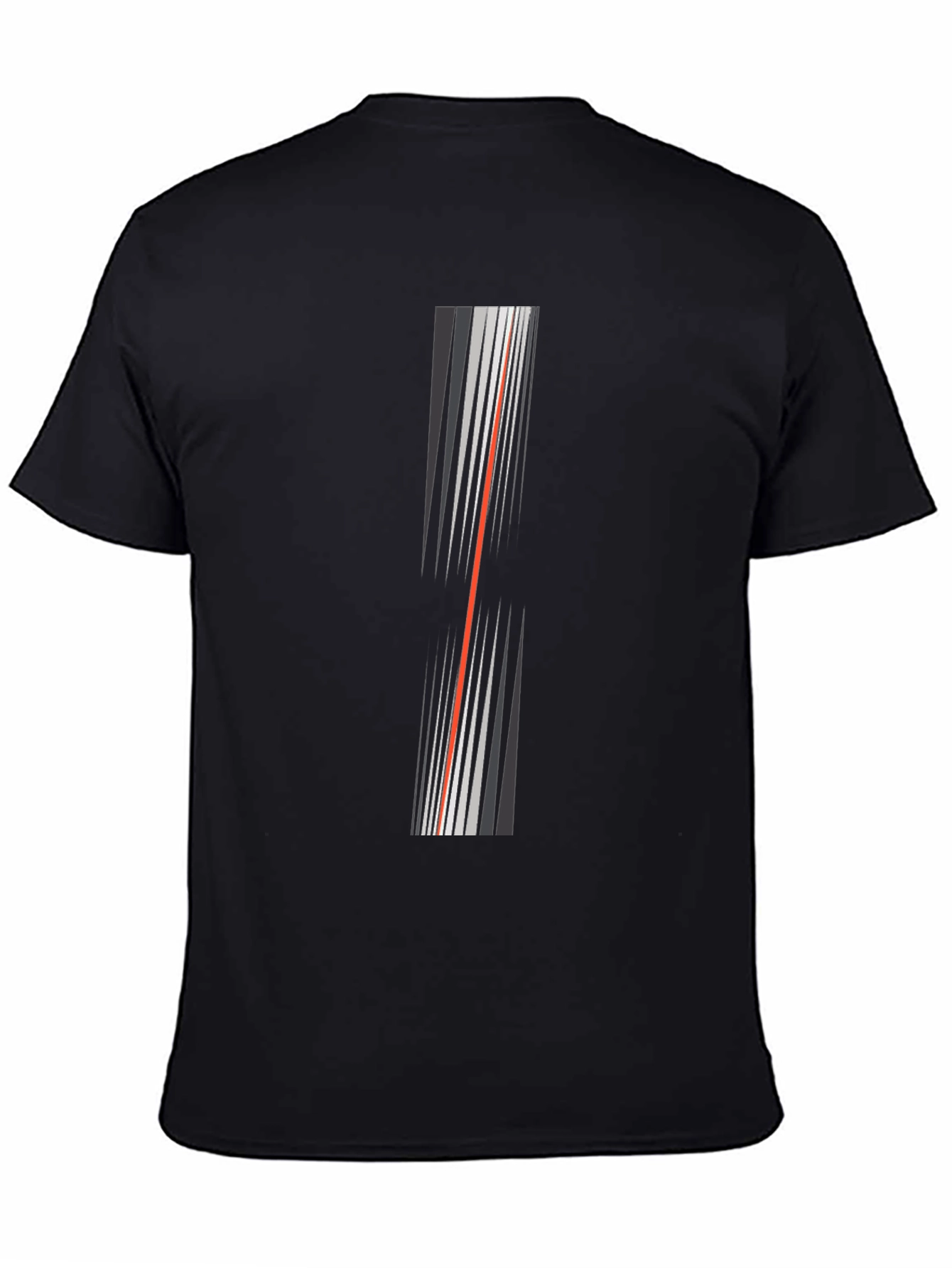 Modern Stripe Graphic Tee - Black
