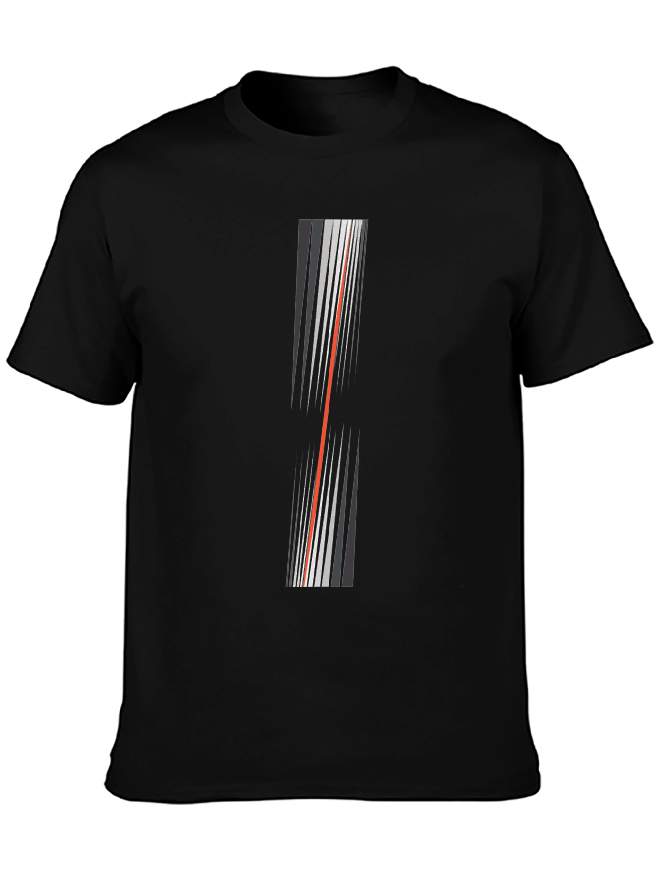 Modern Stripe Graphic Tee - Black