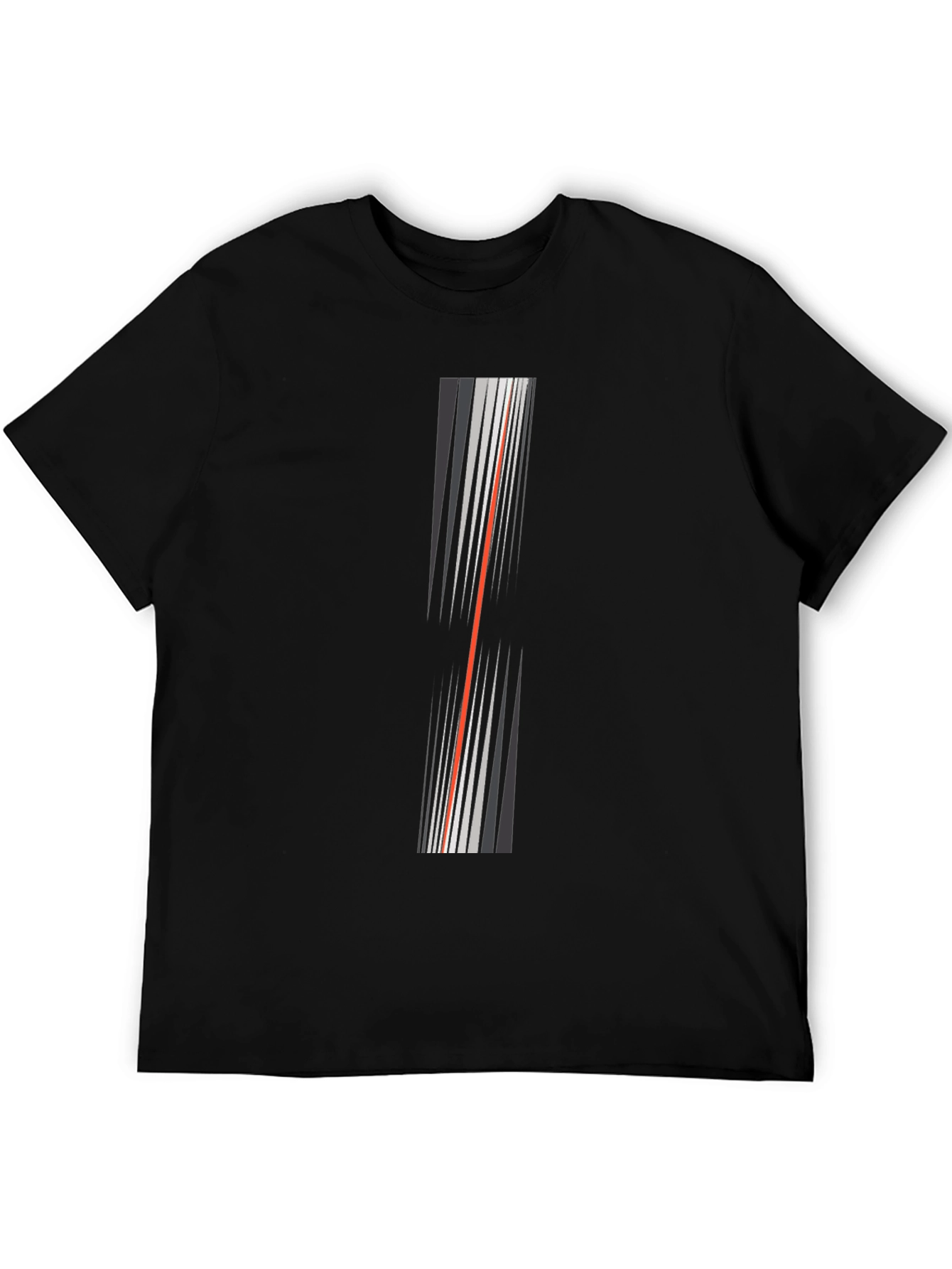 Modern Stripe Graphic Tee - Black