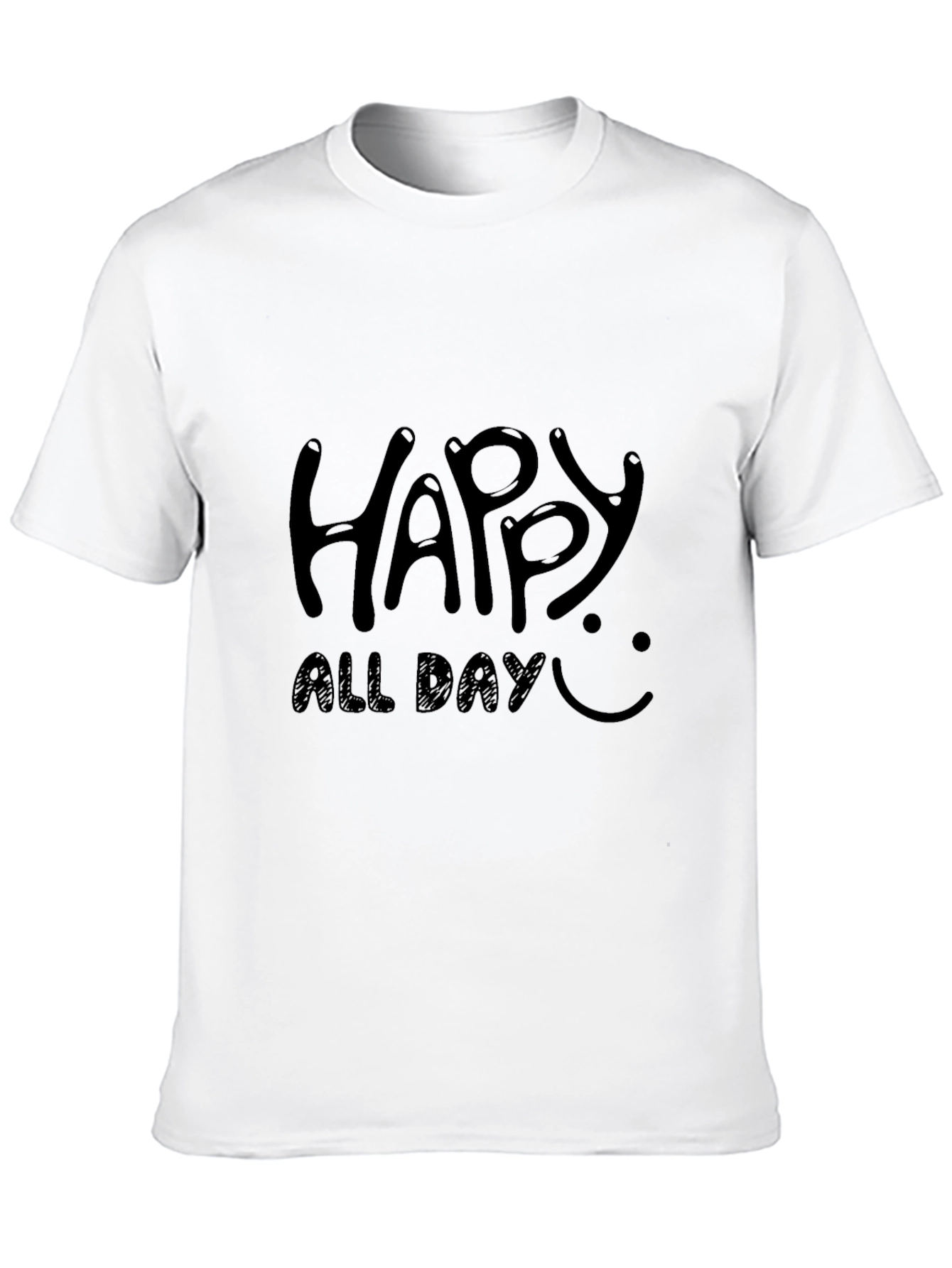 Happy All Day Black Graphic Tee