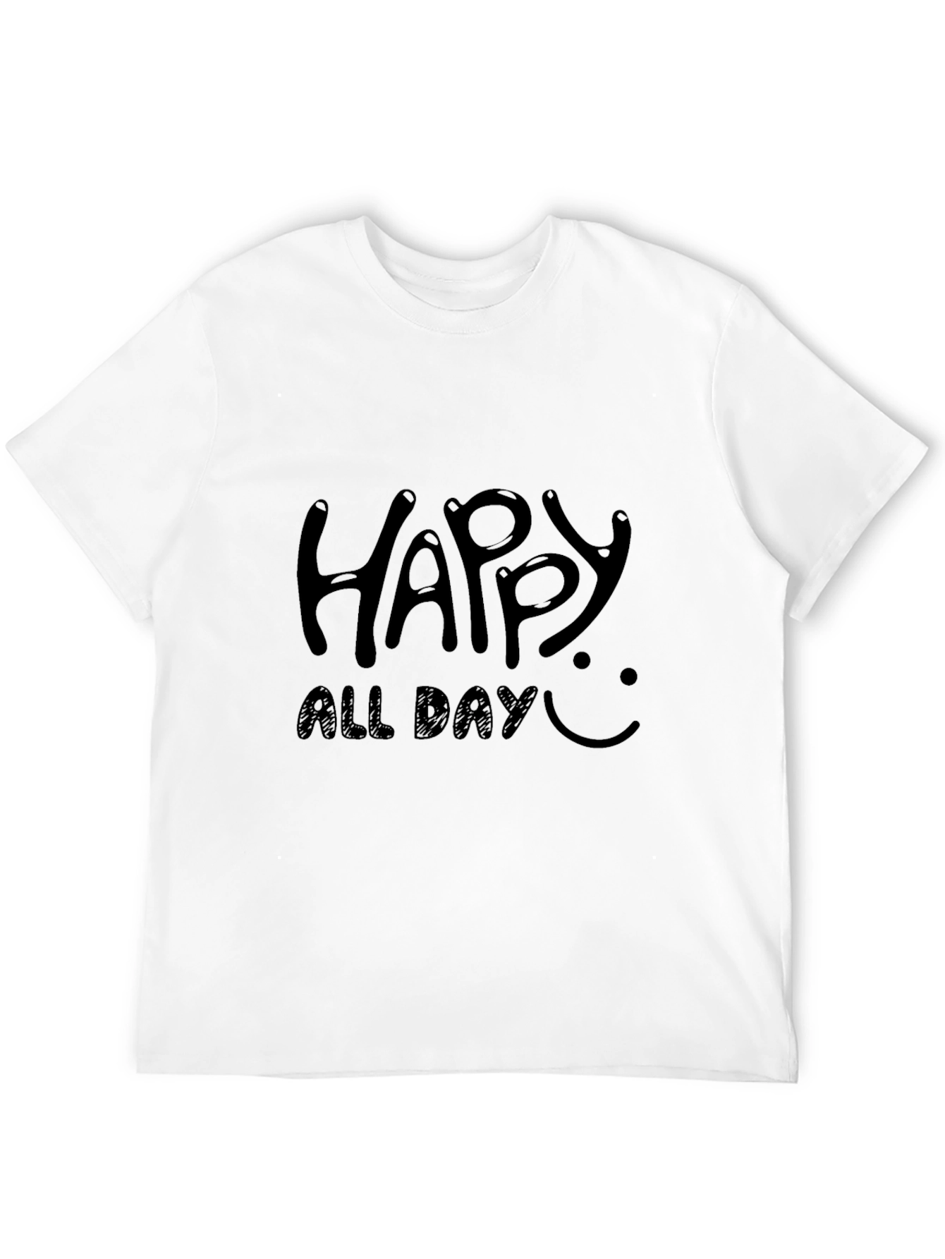 Happy All Day Black Graphic Tee