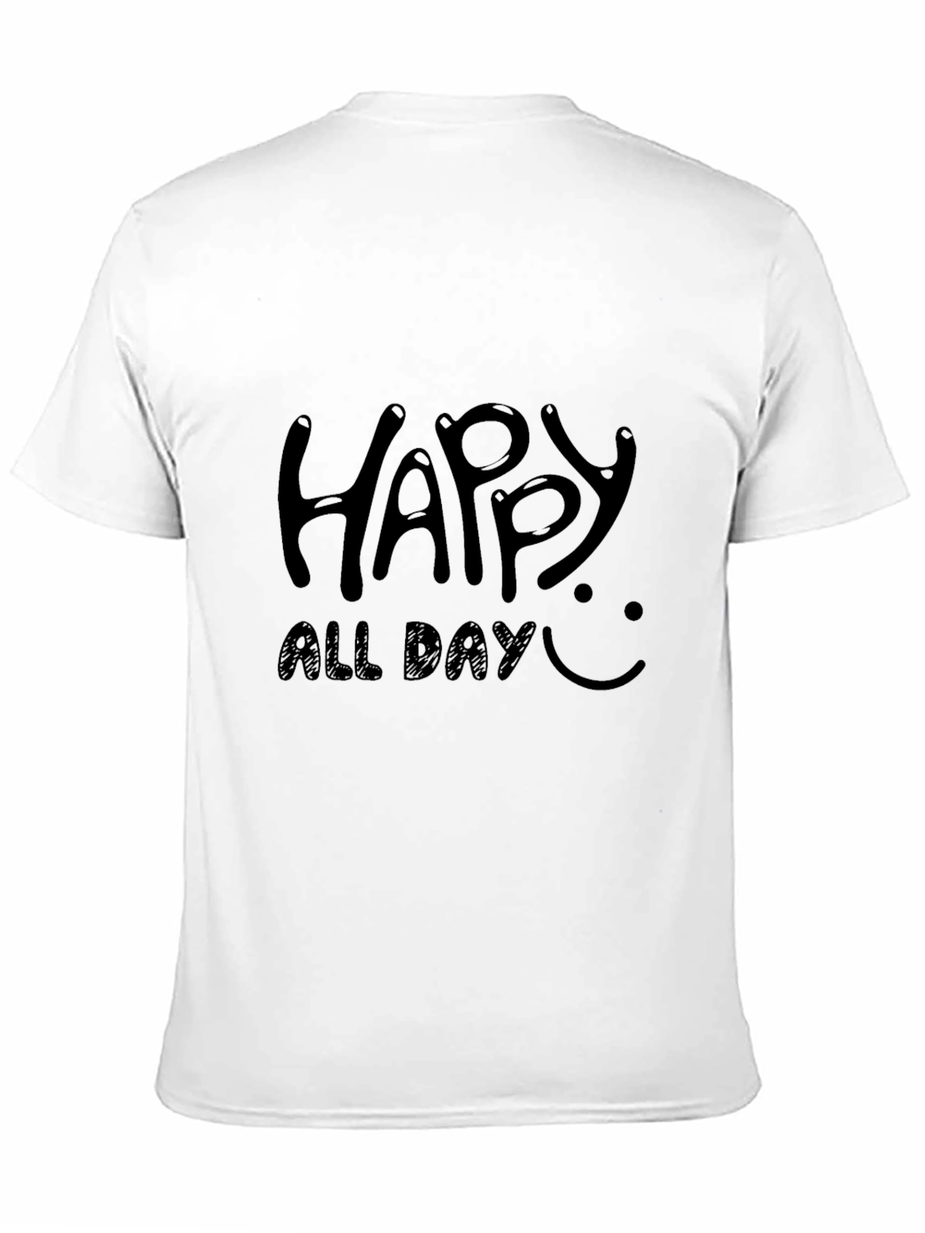 Happy All Day Black Graphic Tee