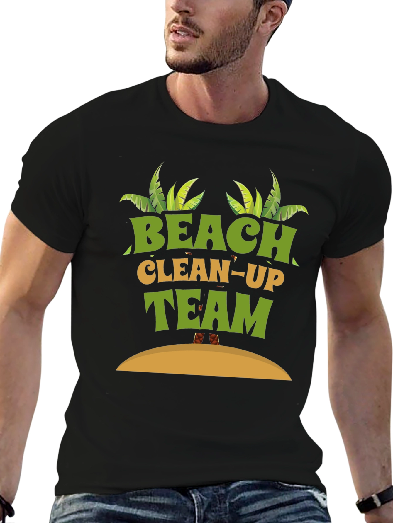 Beach Clean-Up Team Graphic T-Shirt