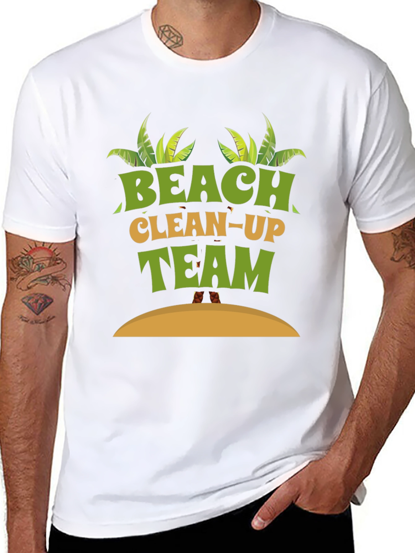 Beach Clean-Up Team Graphic T-Shirt
