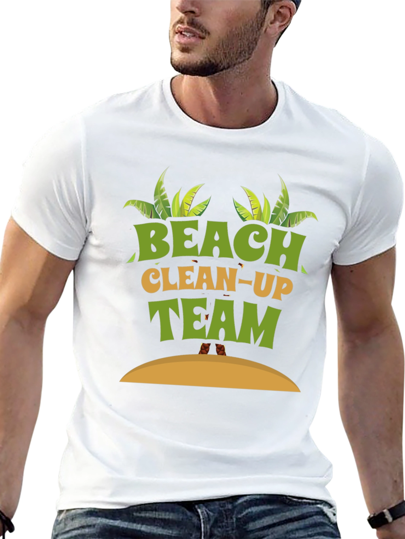 Beach Clean-Up Team Graphic T-Shirt