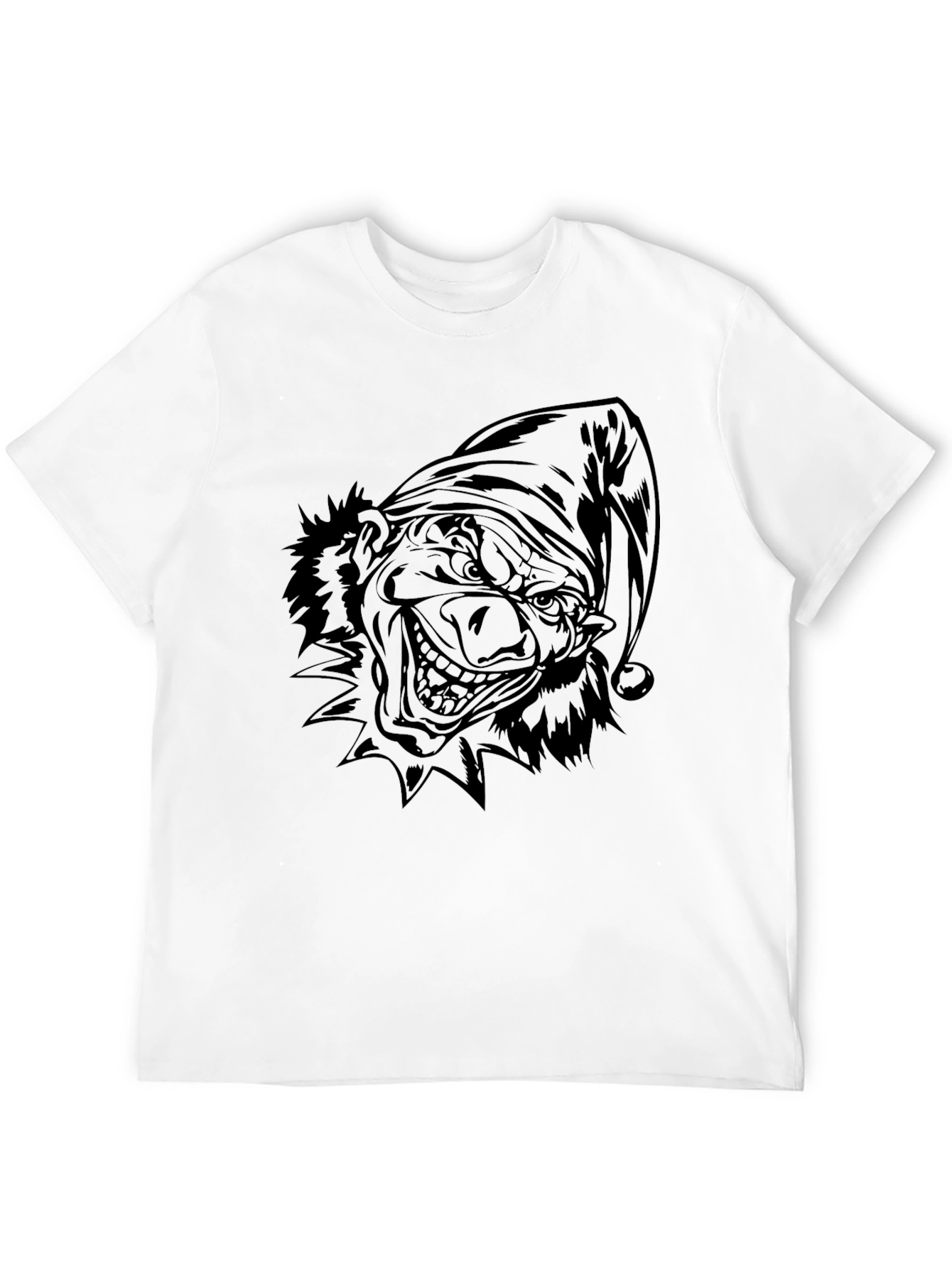Creepy Clown Graphic Tee - Black Cotton Blend Shirt
