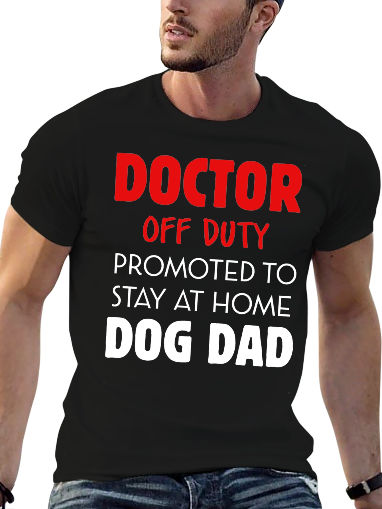 Doctor Off Duty Dog Dad Graphic Tee