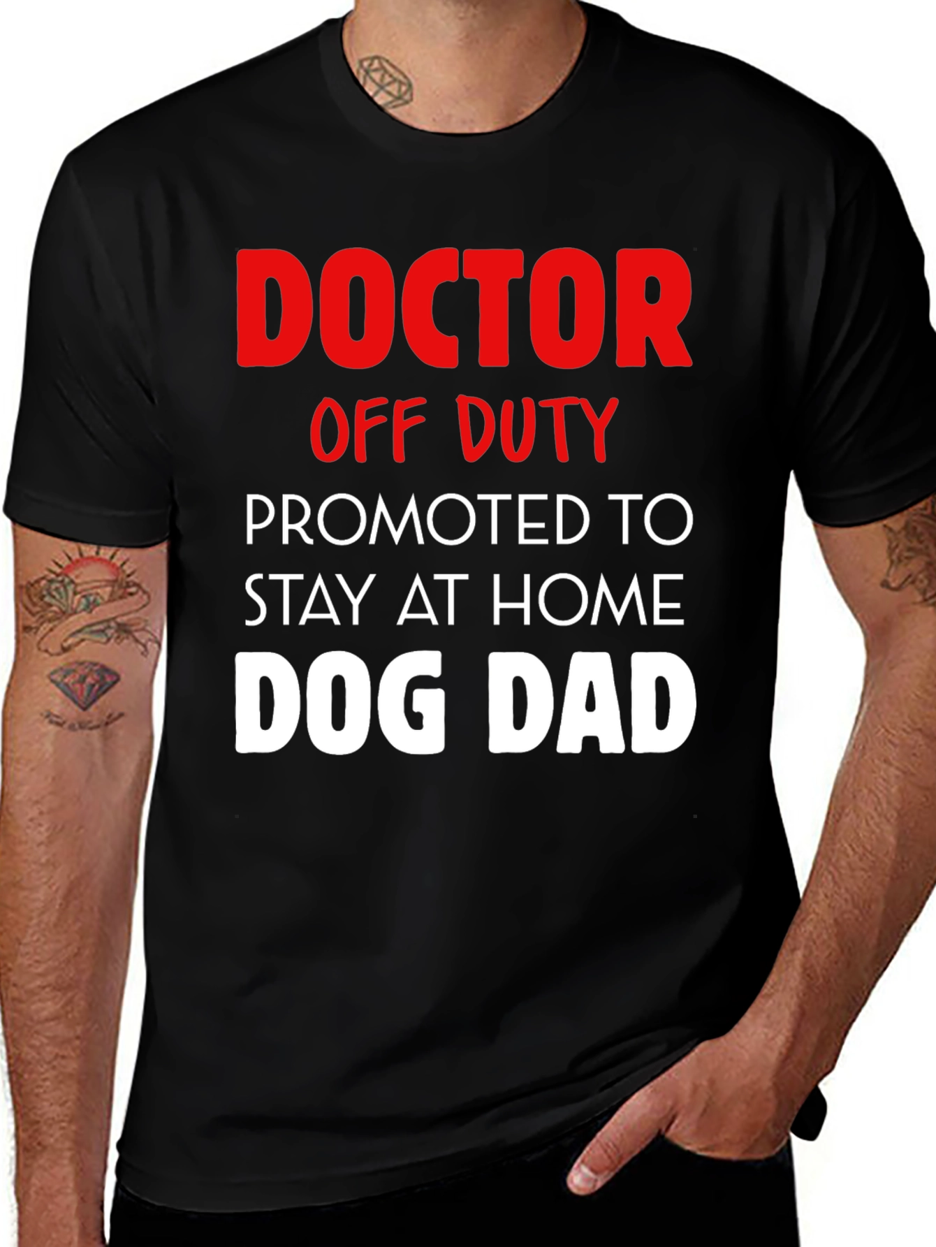 Doctor Off Duty Dog Dad Graphic Tee