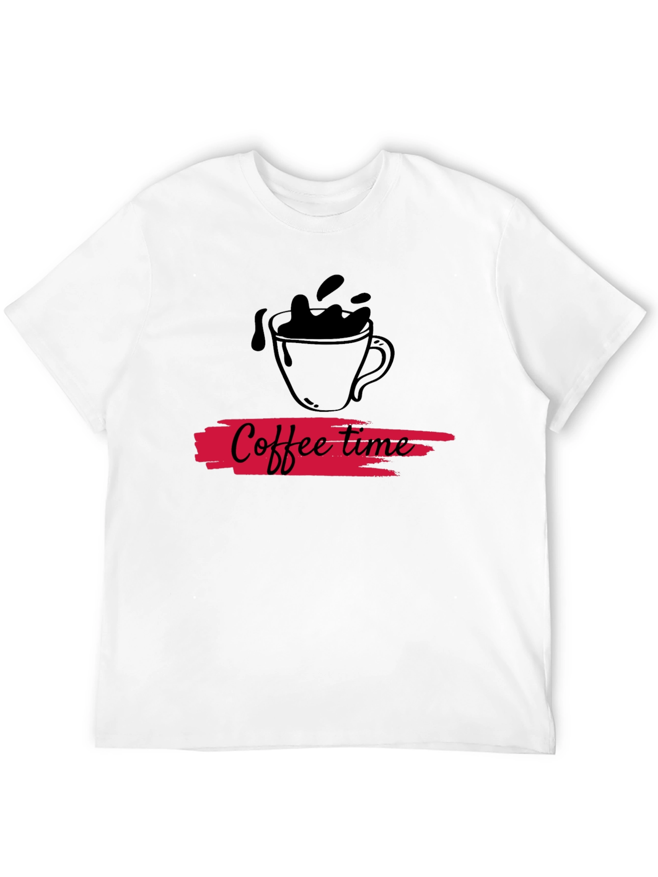 Coffee Time Graphic Tee - Black Cotton Casual T-Shirt