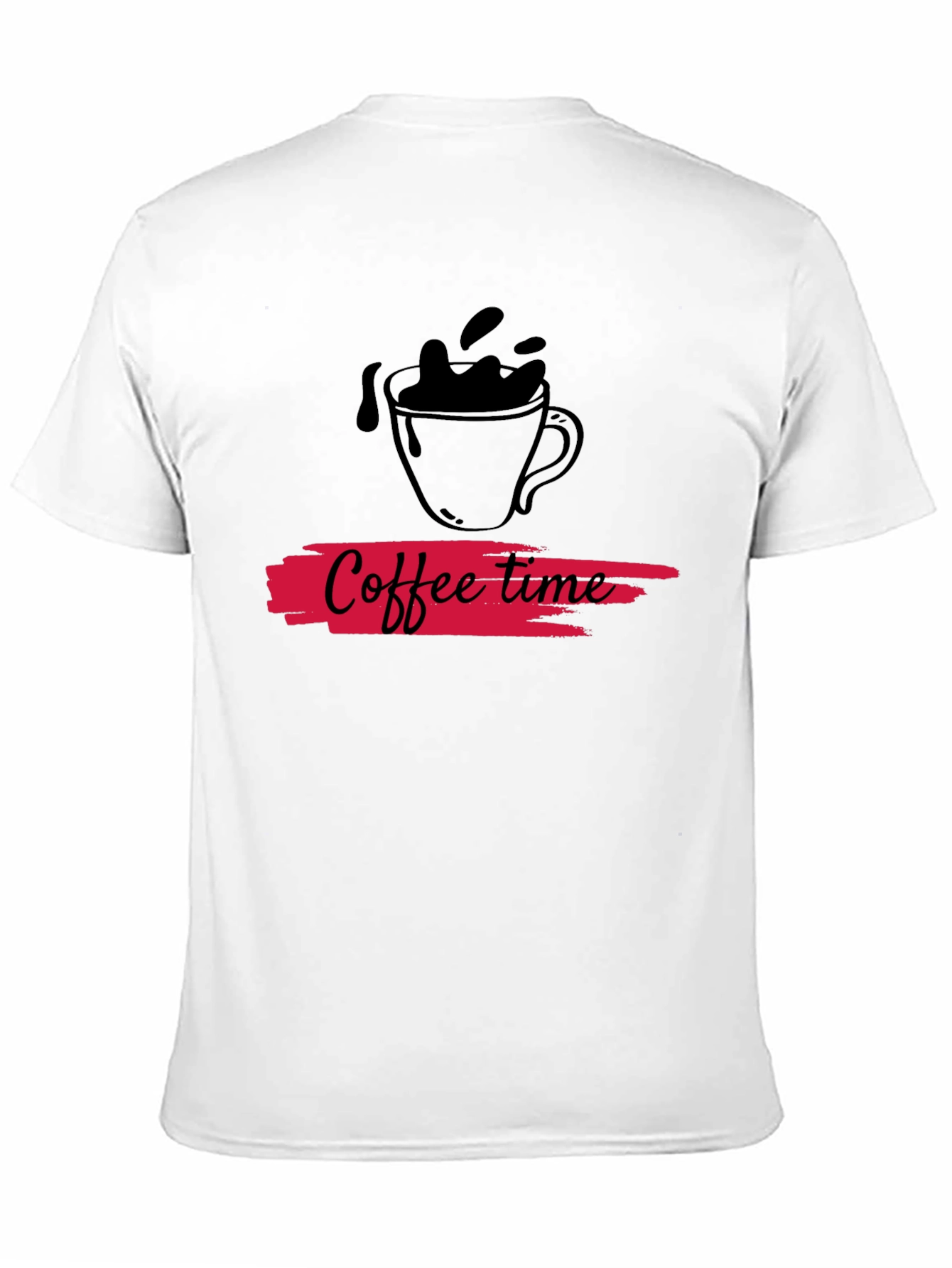 Coffee Time Graphic Tee - Black Cotton Casual T-Shirt