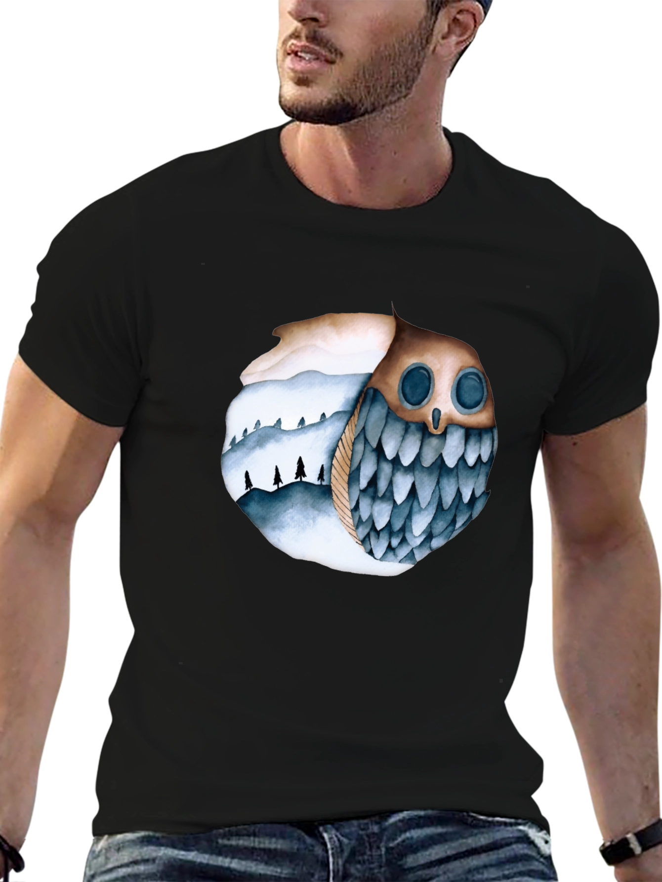 Owl and Mountain T-Shirt