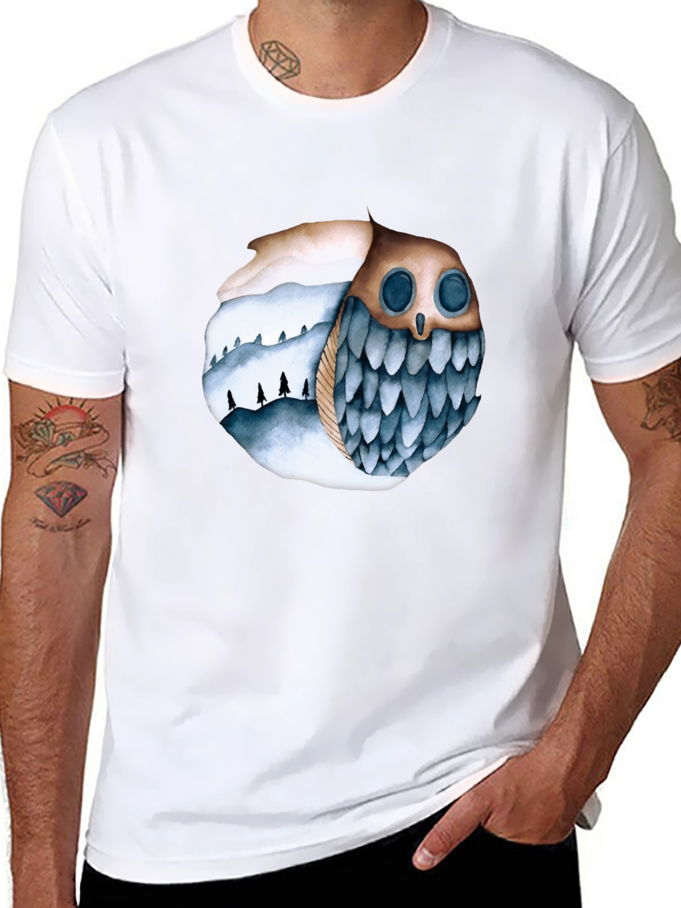 Owl and Mountain T-Shirt