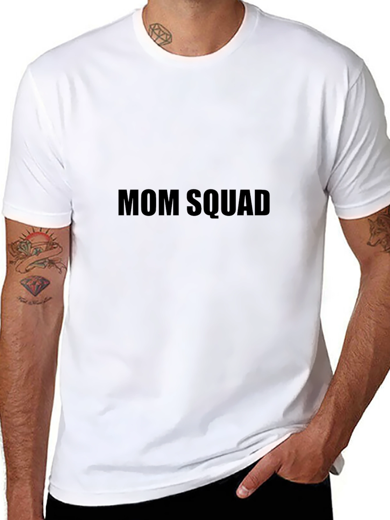 Mom Squad Black Crew Neck T-Shirt