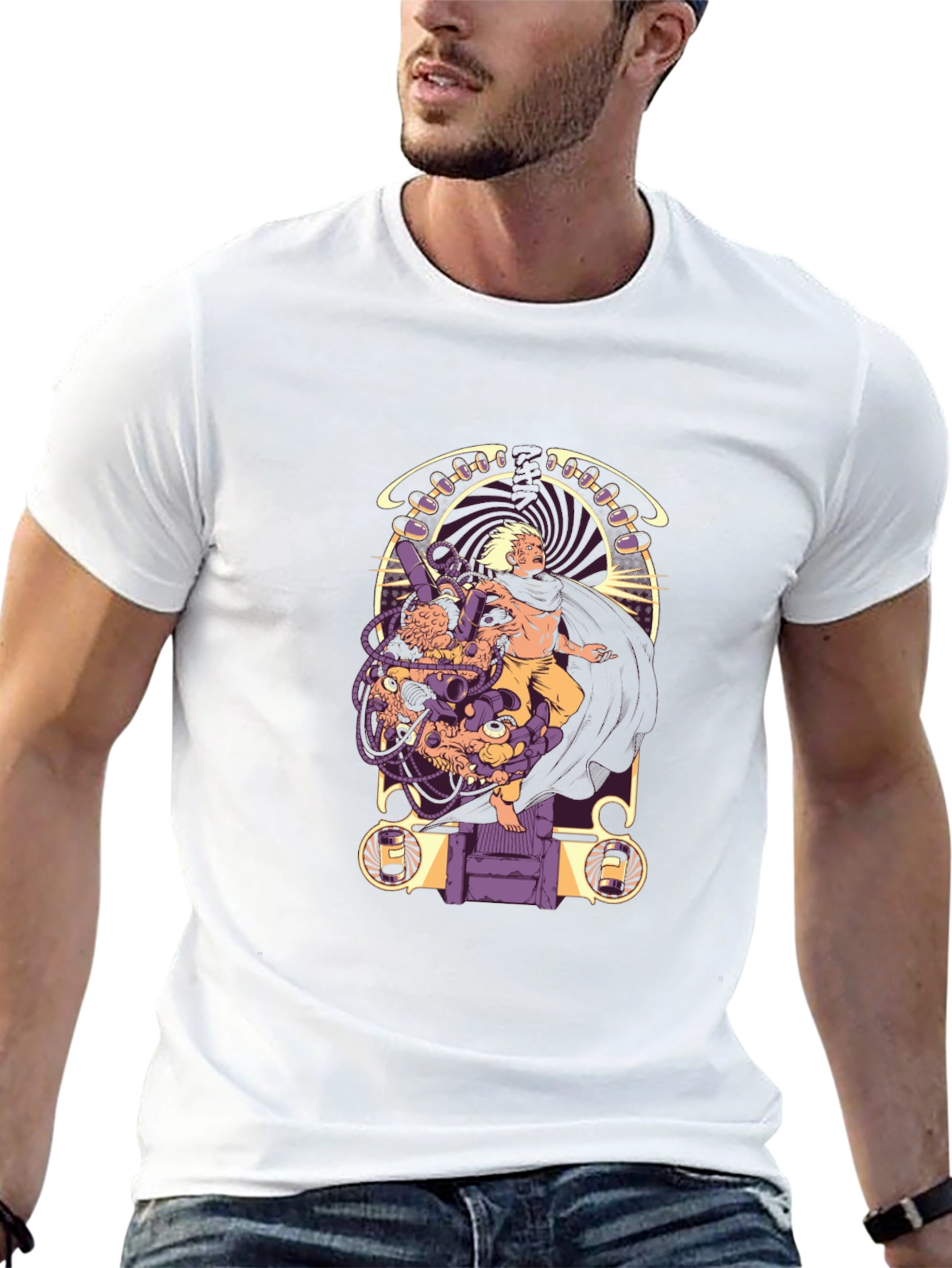 Graphic Tee - Sci-Fi Hero Art Nouveau Style