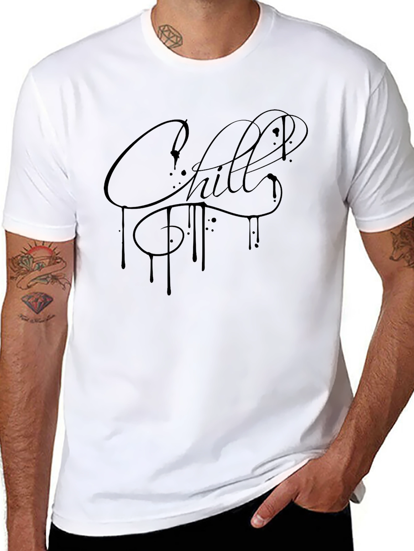 Chill Black Graphic Tee - Casual Streetwear Style