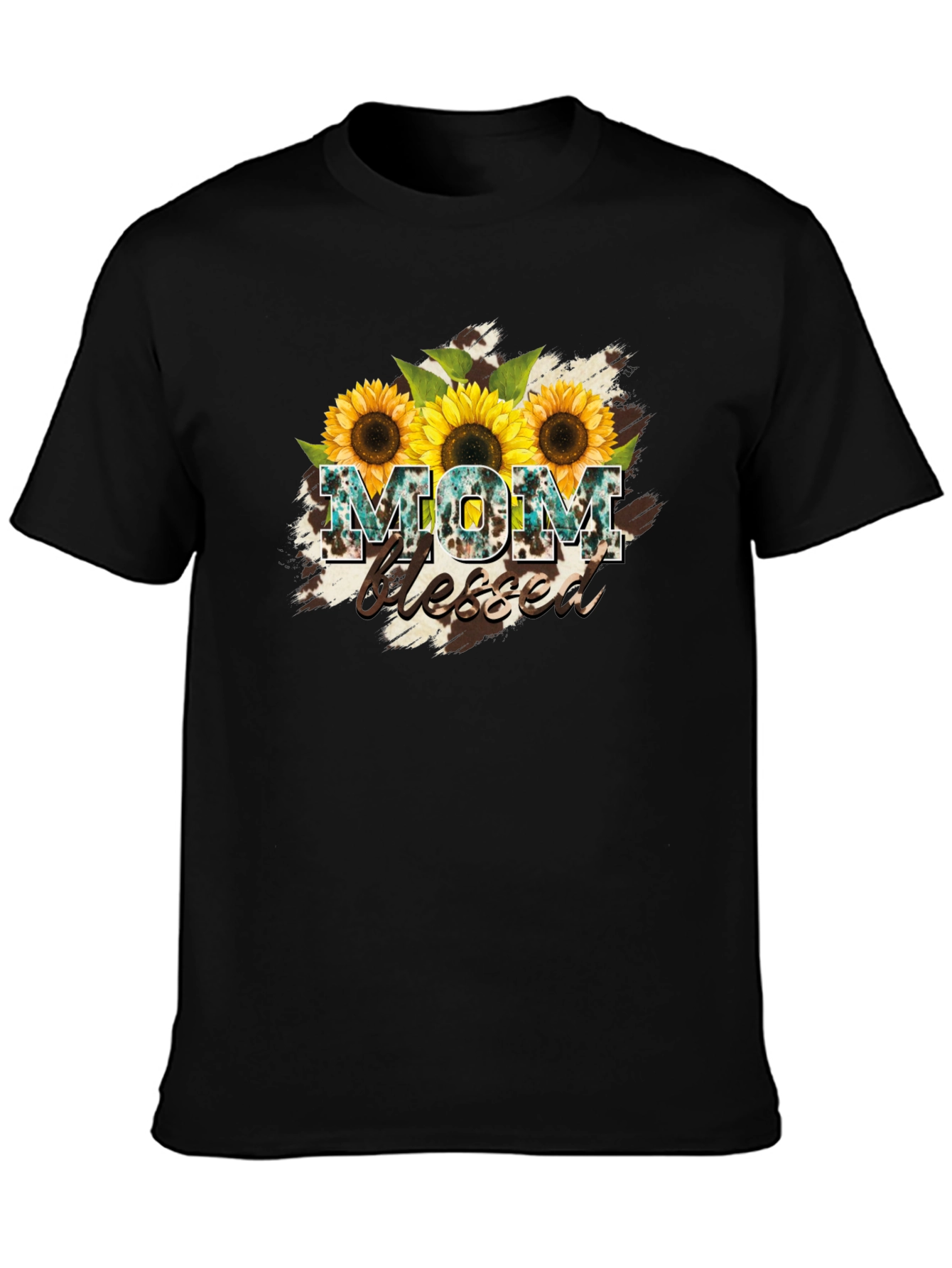 Mom Blessed Sunflower Graphic T-Shirt