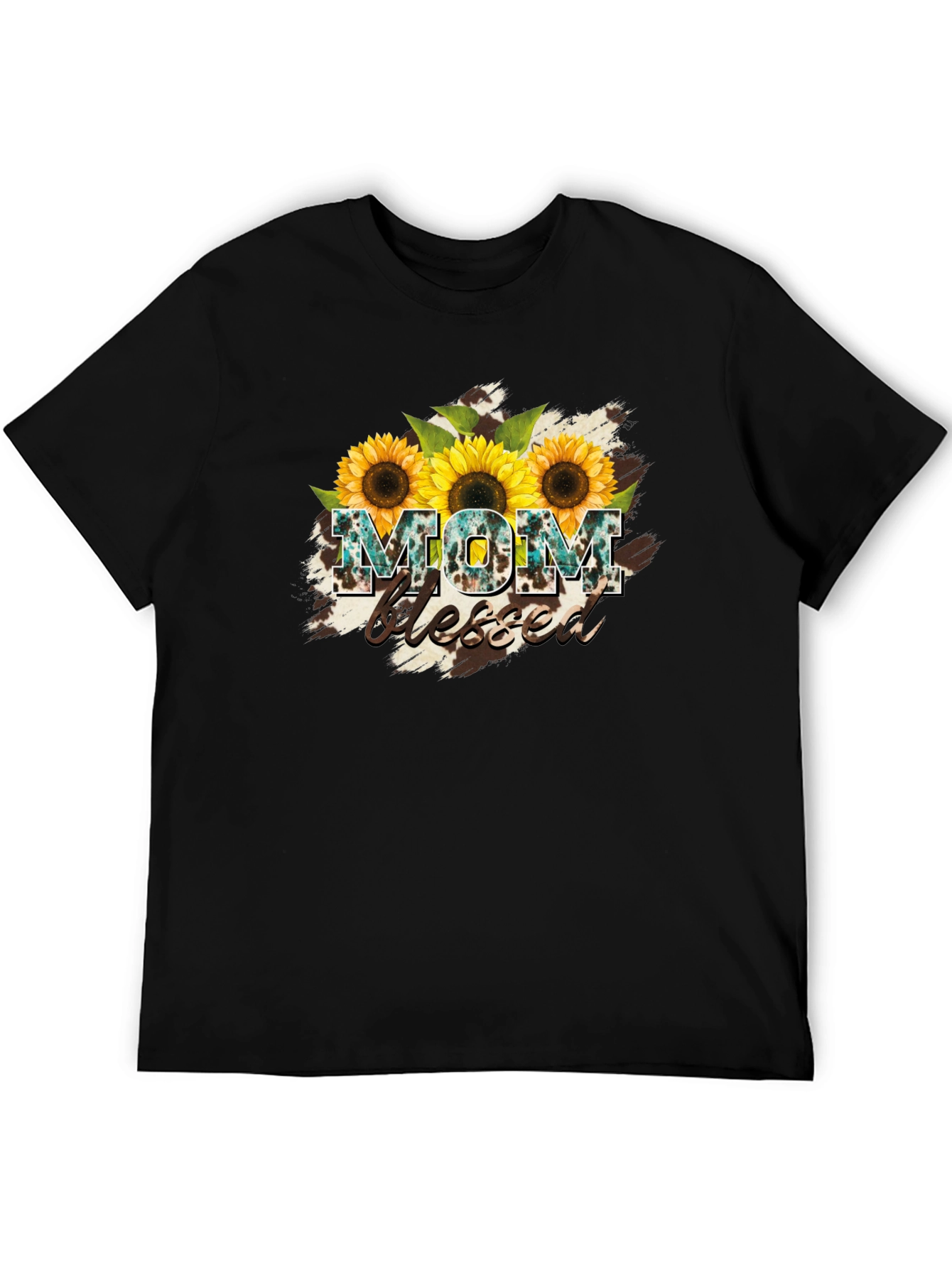 Mom Blessed Sunflower Graphic T-Shirt