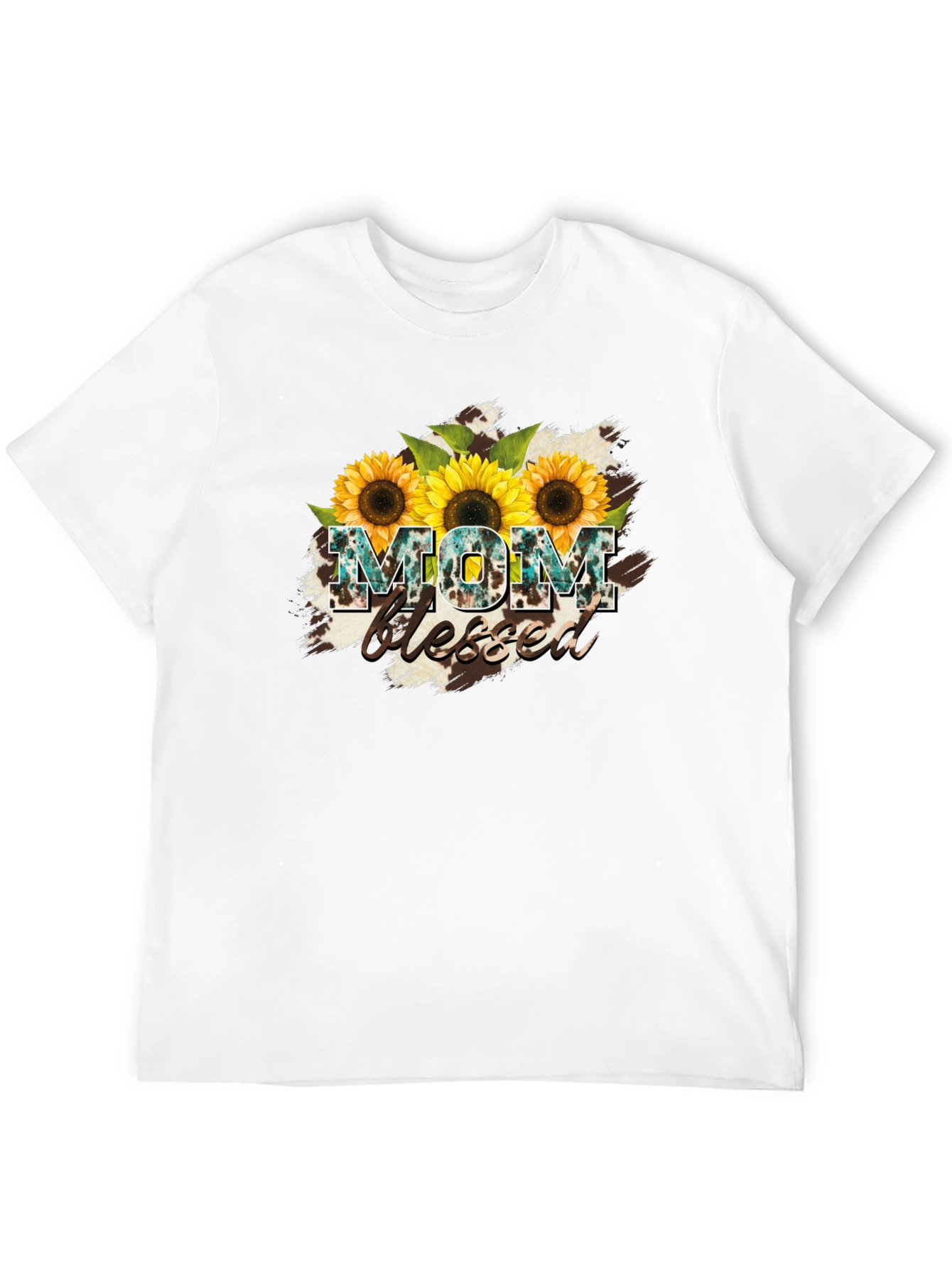 Mom Blessed Sunflower Graphic T-Shirt