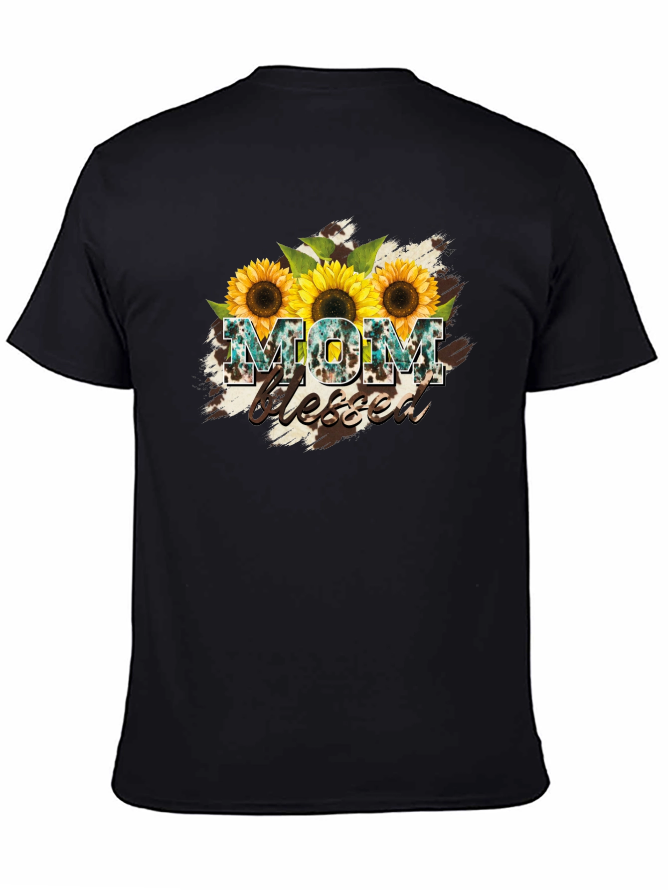 Mom Blessed Sunflower Graphic T-Shirt