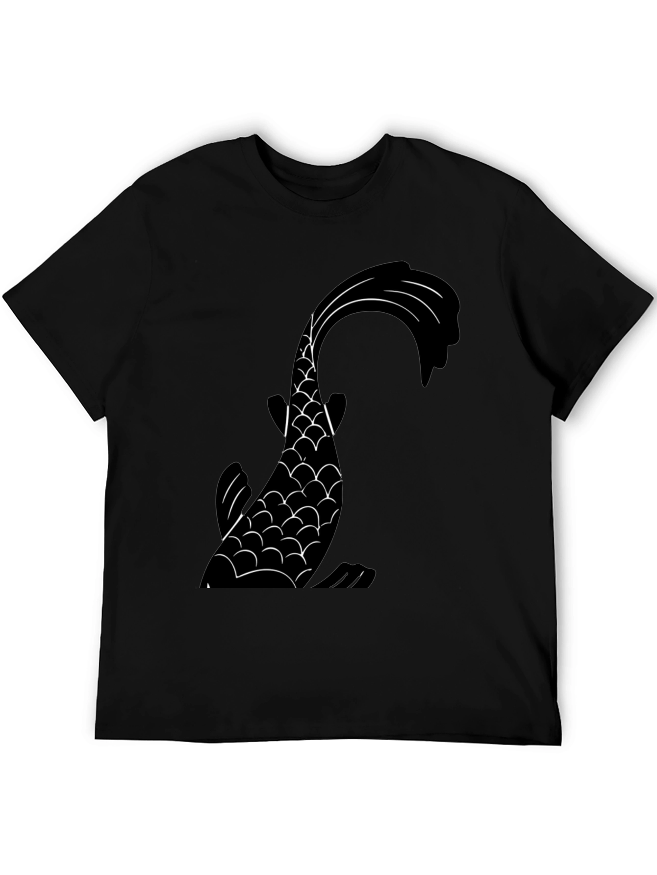 Koi Fish Graphic Tee - Stylish Black T-Shirt