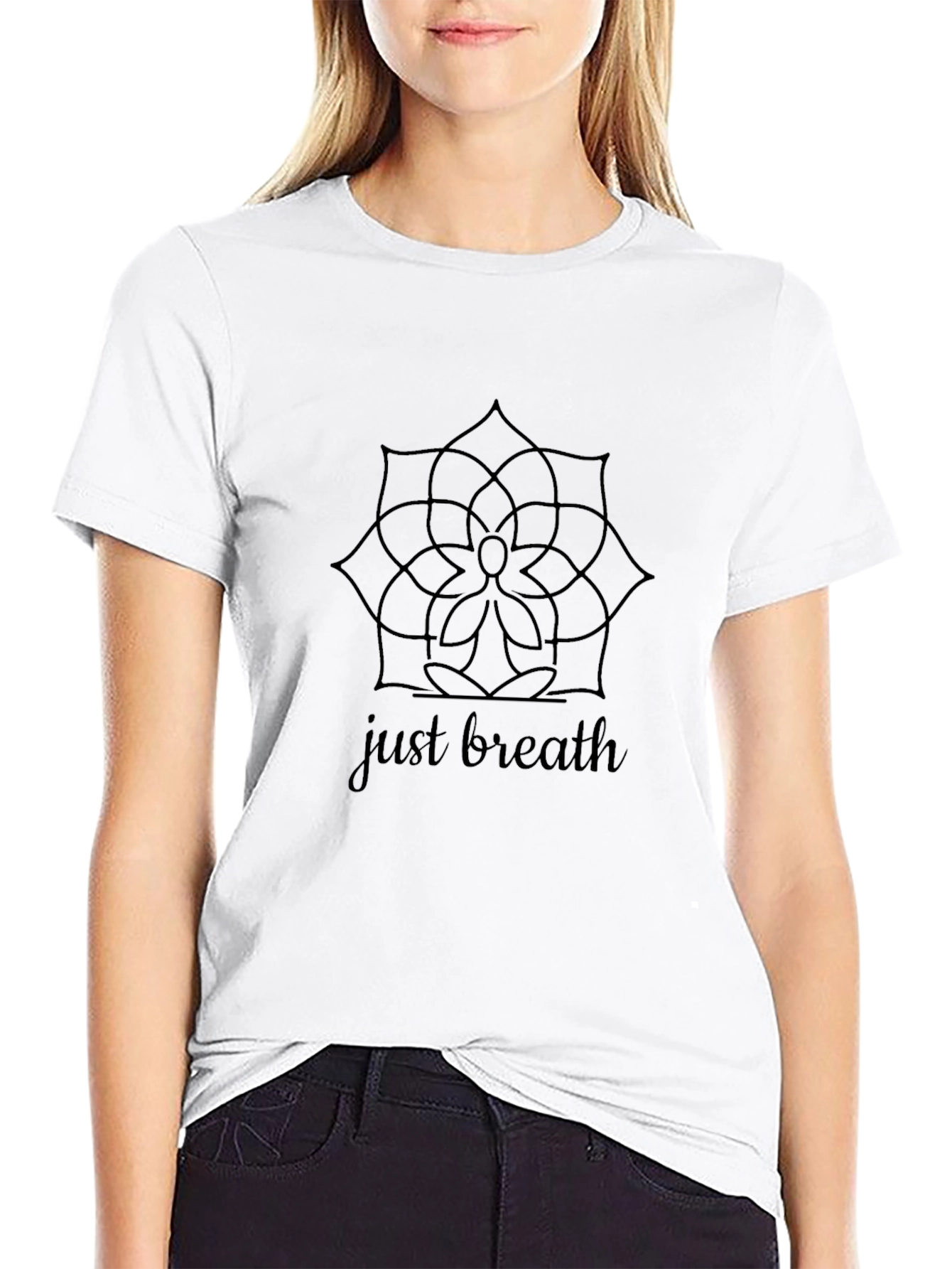 Just Breathe Graphic Tee - Black