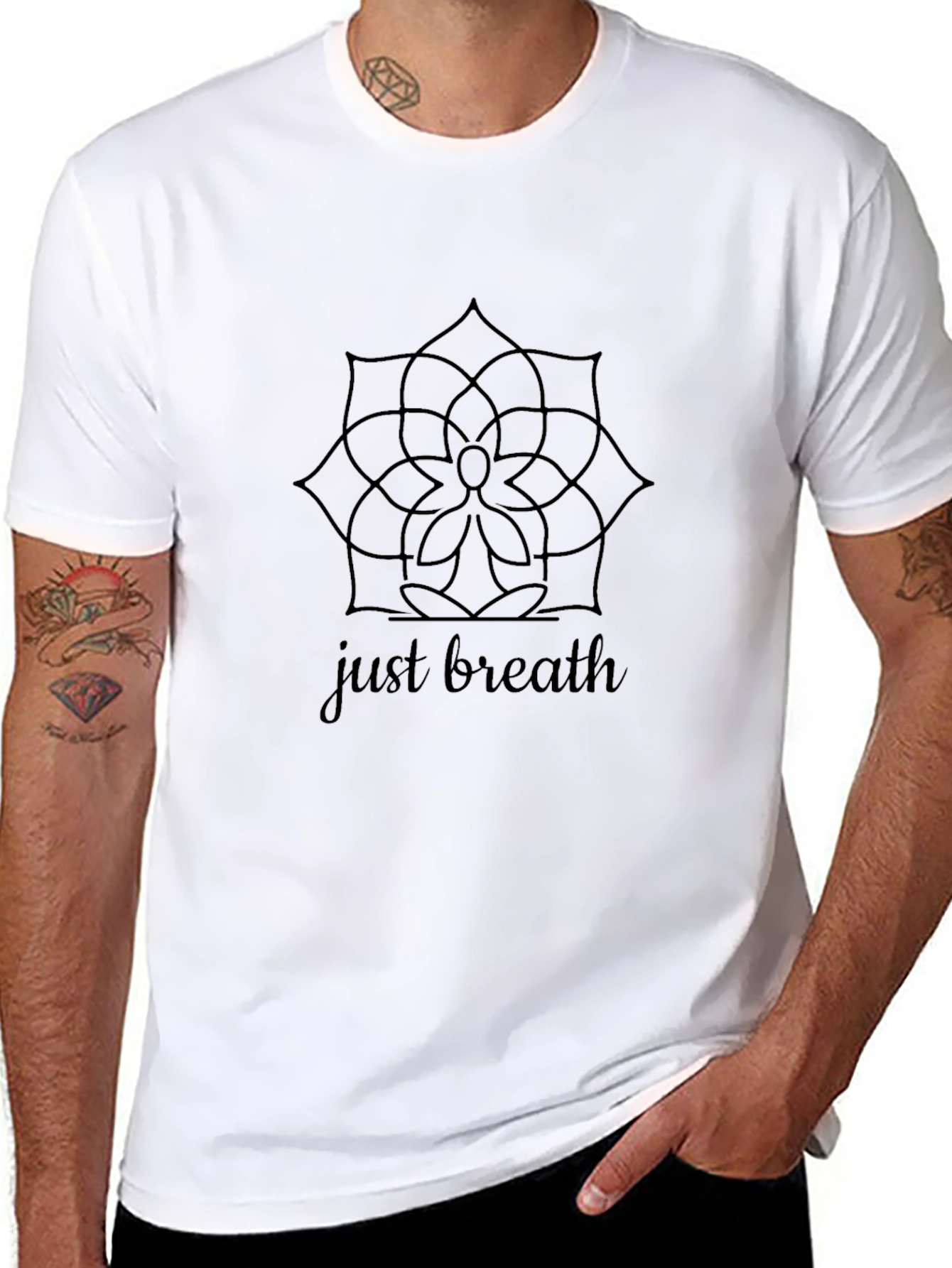 Just Breathe Graphic Tee - Black