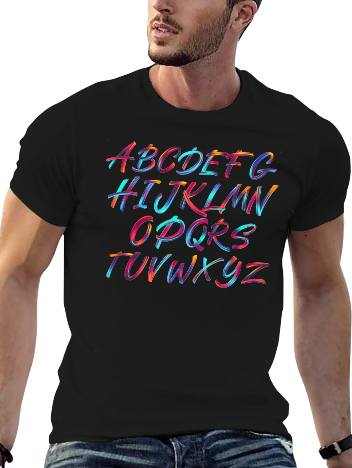 Colorful Alphabet Brushstroke T-Shirt