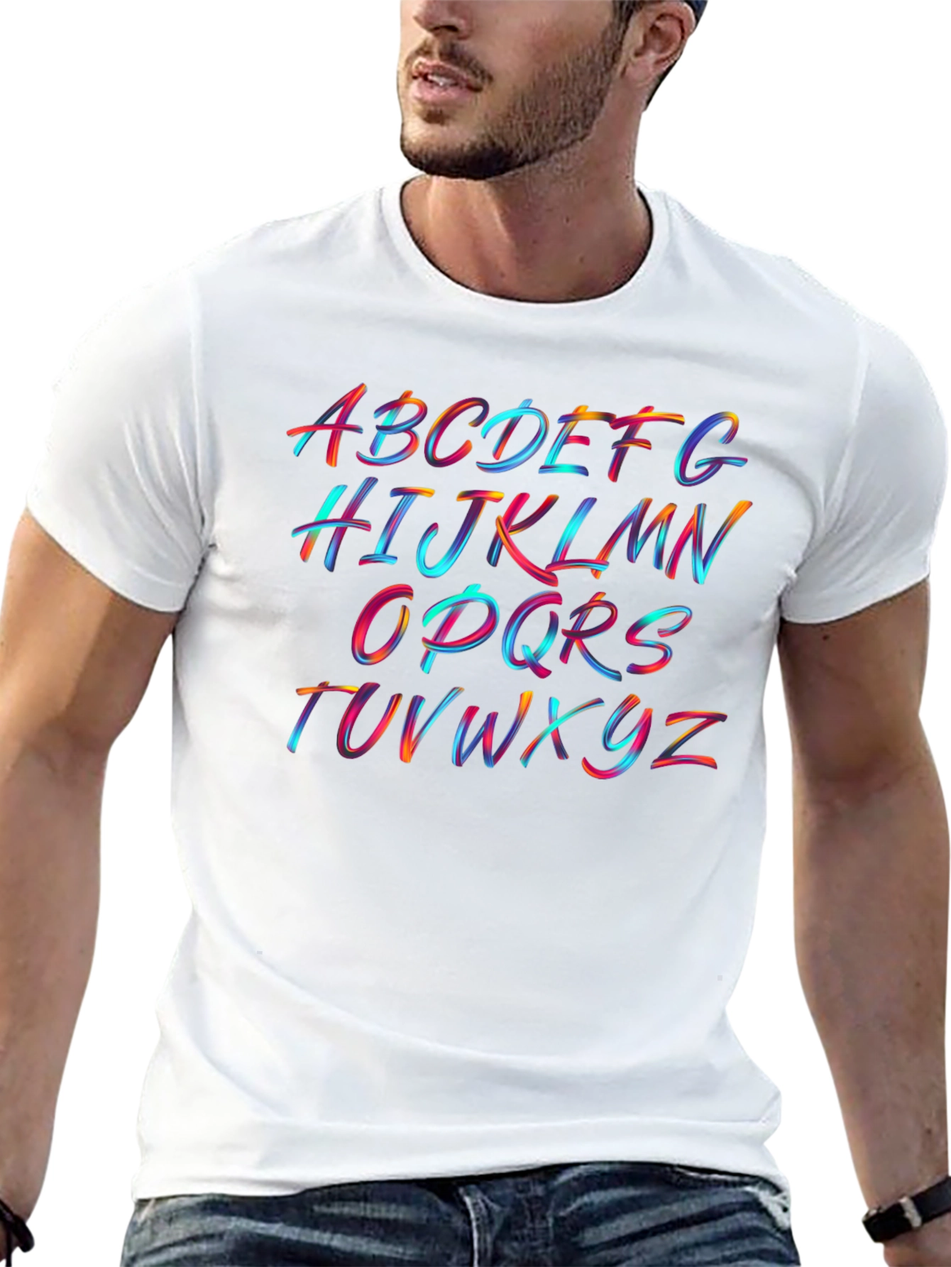 Colorful Alphabet Brushstroke T-Shirt