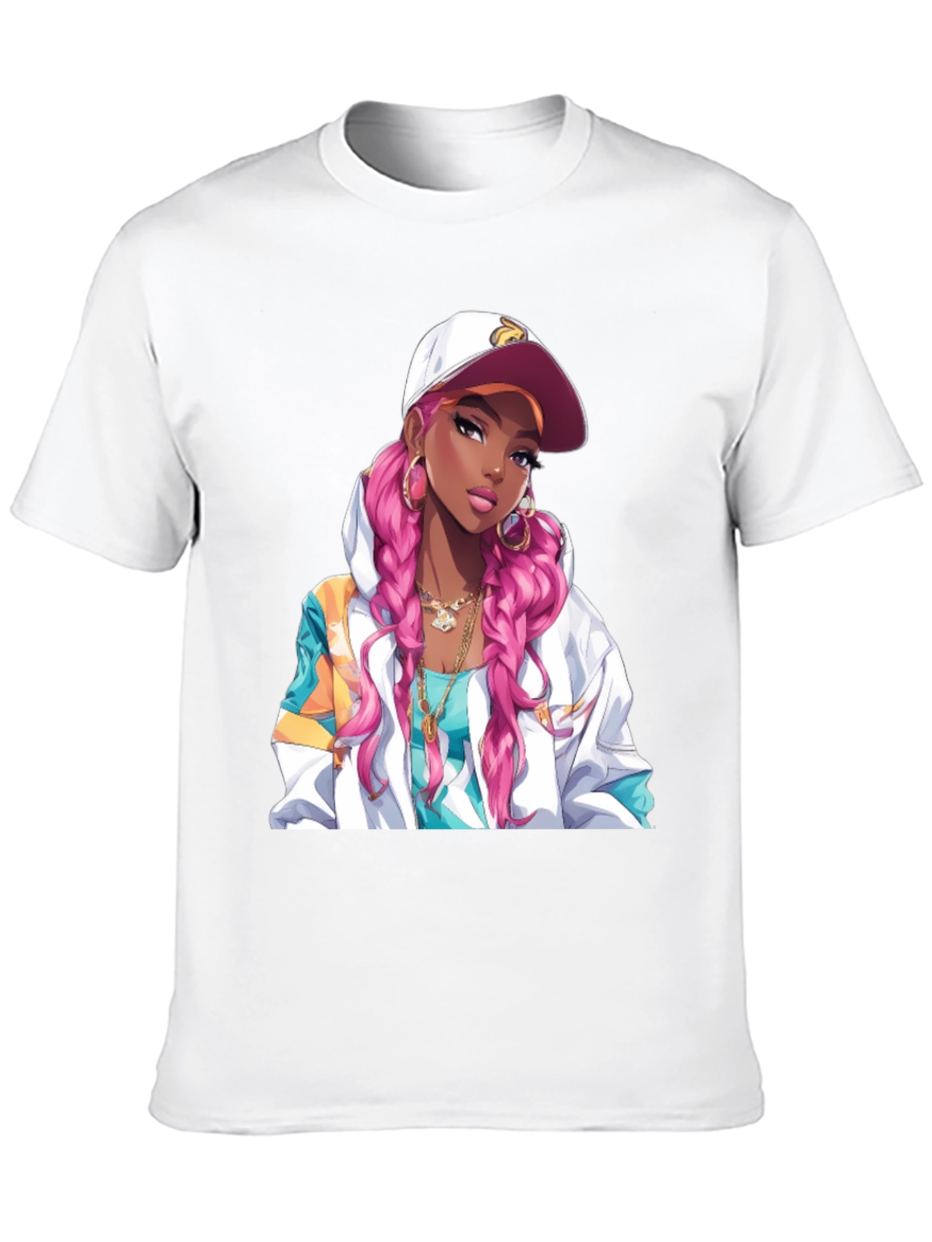 Anime Girl Graphic Tee - Black T-Shirt