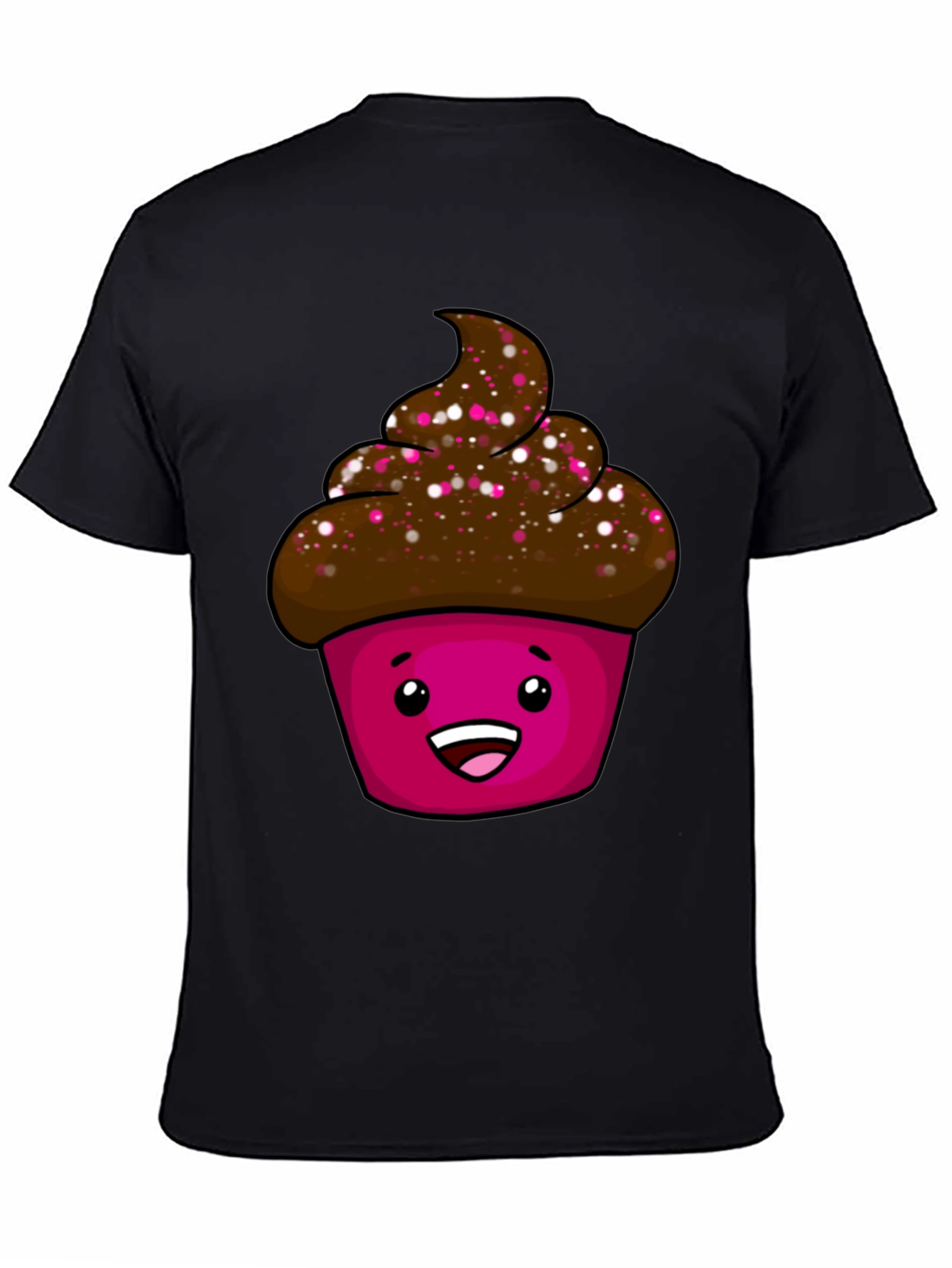 Cute Cupcake Graphic T-Shirt - Unisex Black Tee
