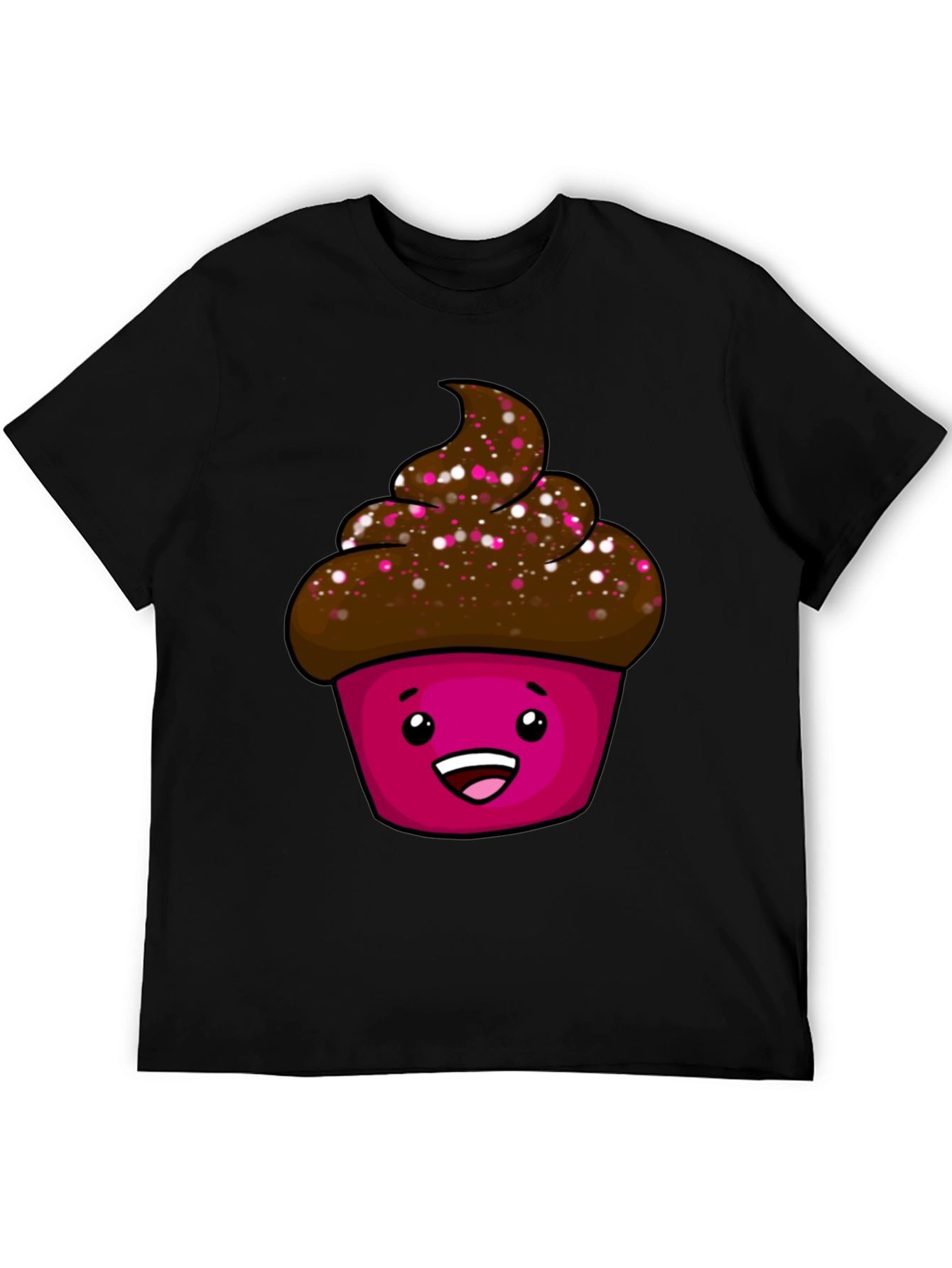 Cute Cupcake Graphic T-Shirt - Unisex Black Tee